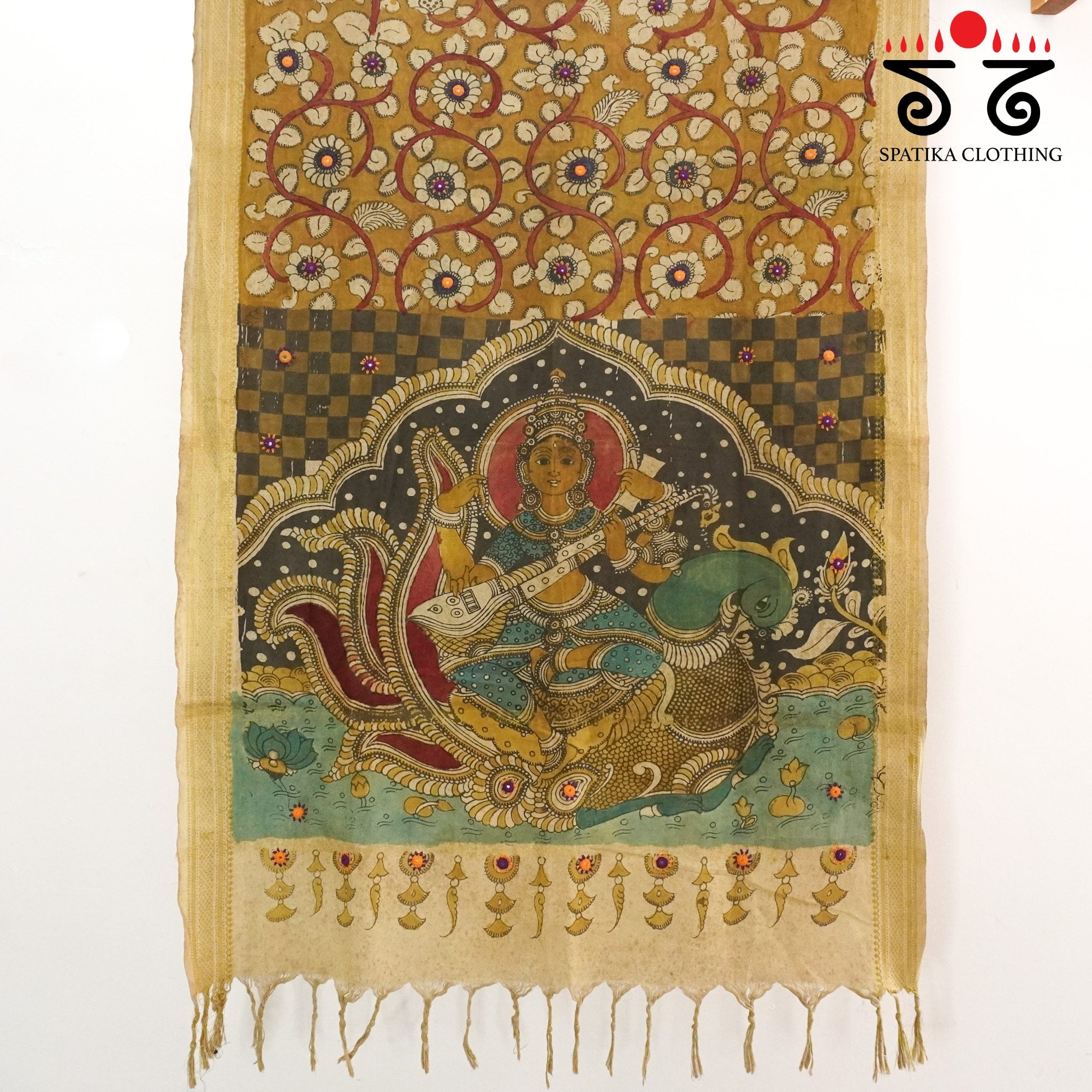 Ponduru-lambani  Pen Kalamkari Dupatta