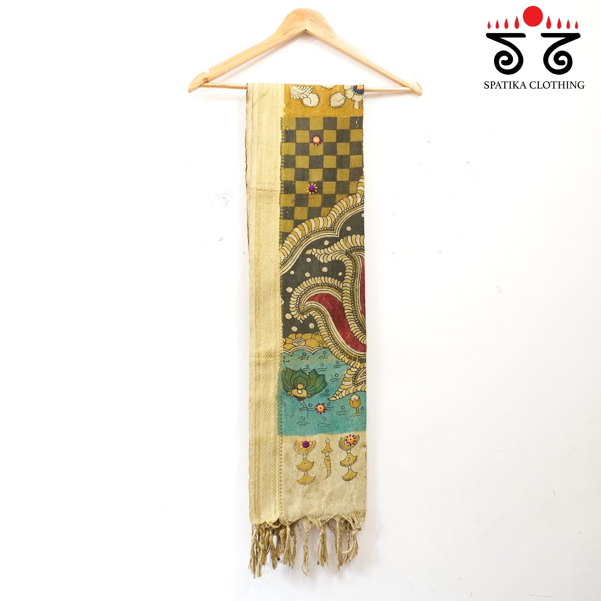 Ponduru-lambani  Pen Kalamkari Dupatta
