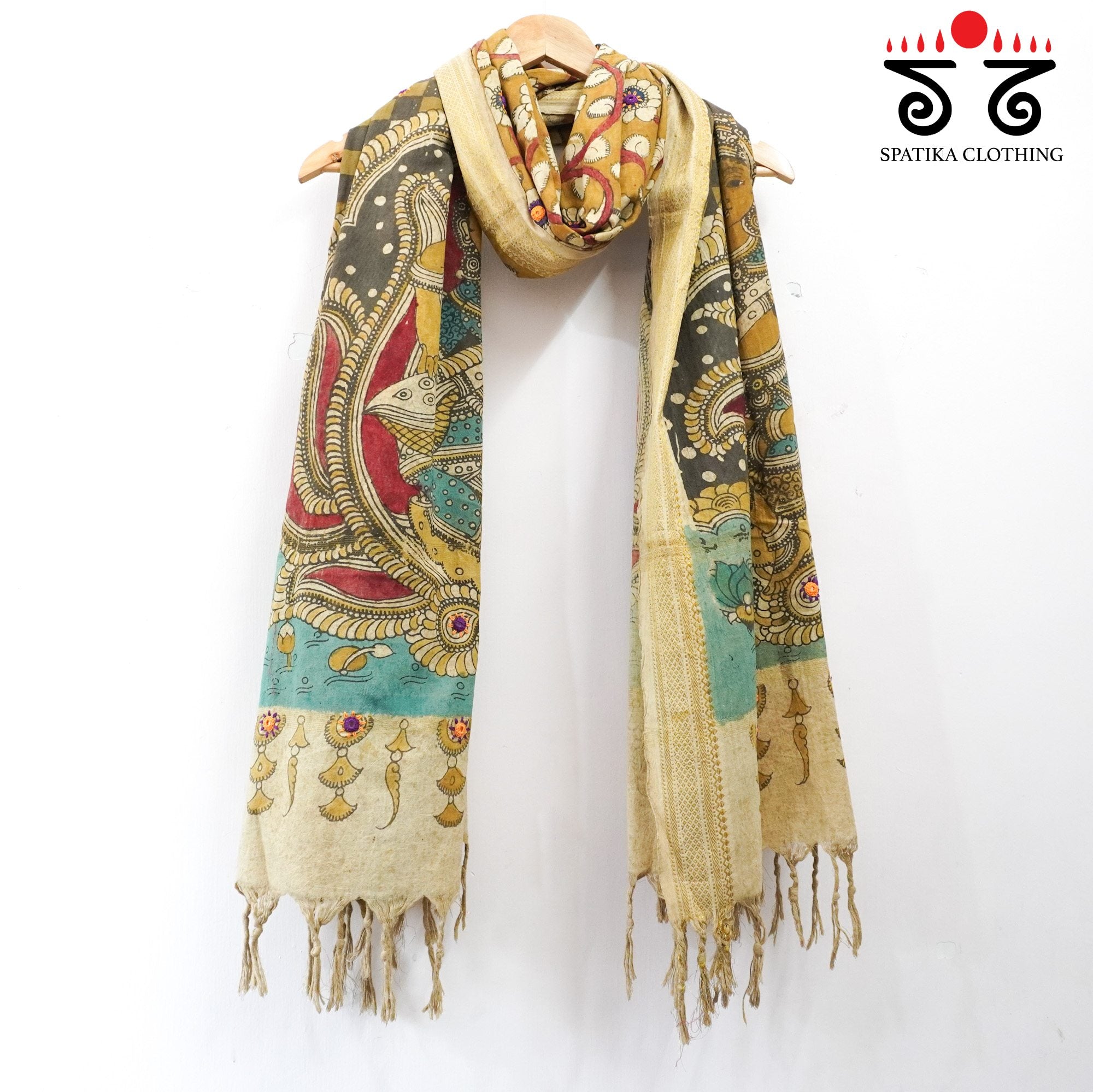 Ponduru-lambani  Pen Kalamkari Dupatta