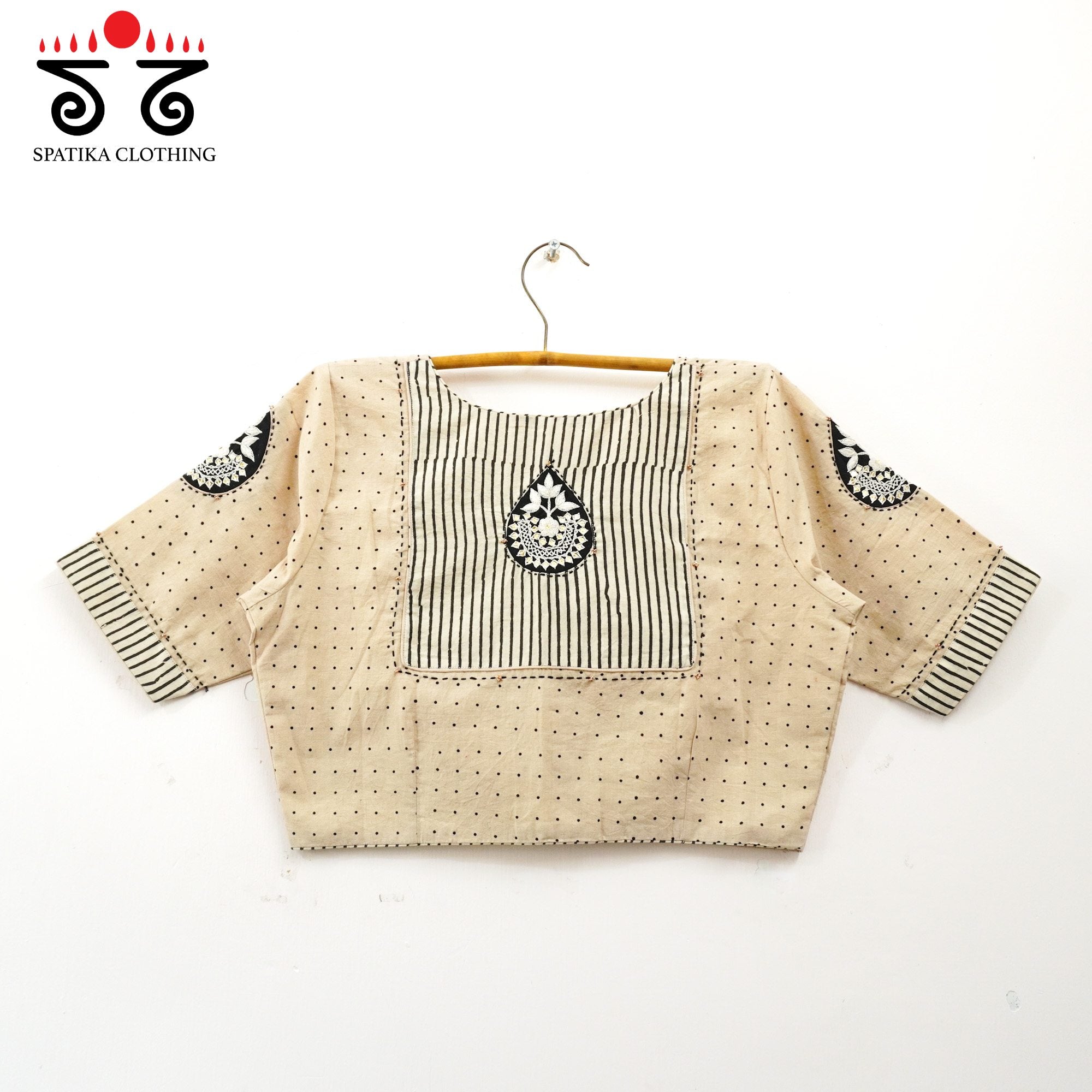 Off-White Inlay & Yoke handcrafted blouse in natural dyes