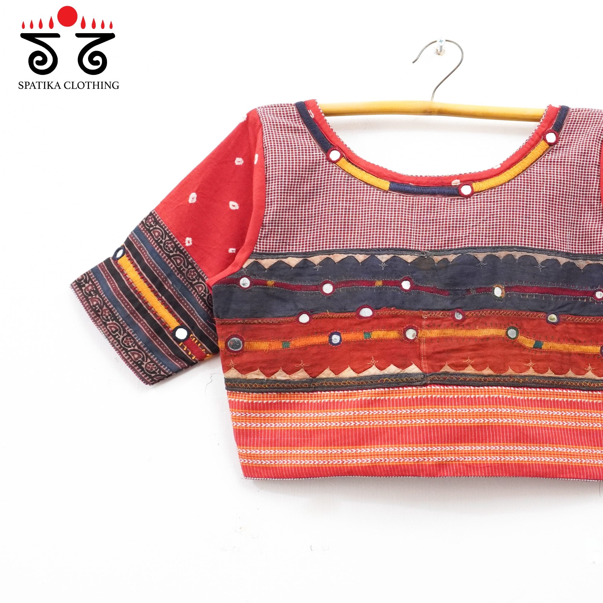 Red Lambani Bandhani Blouse - Vintage Borders