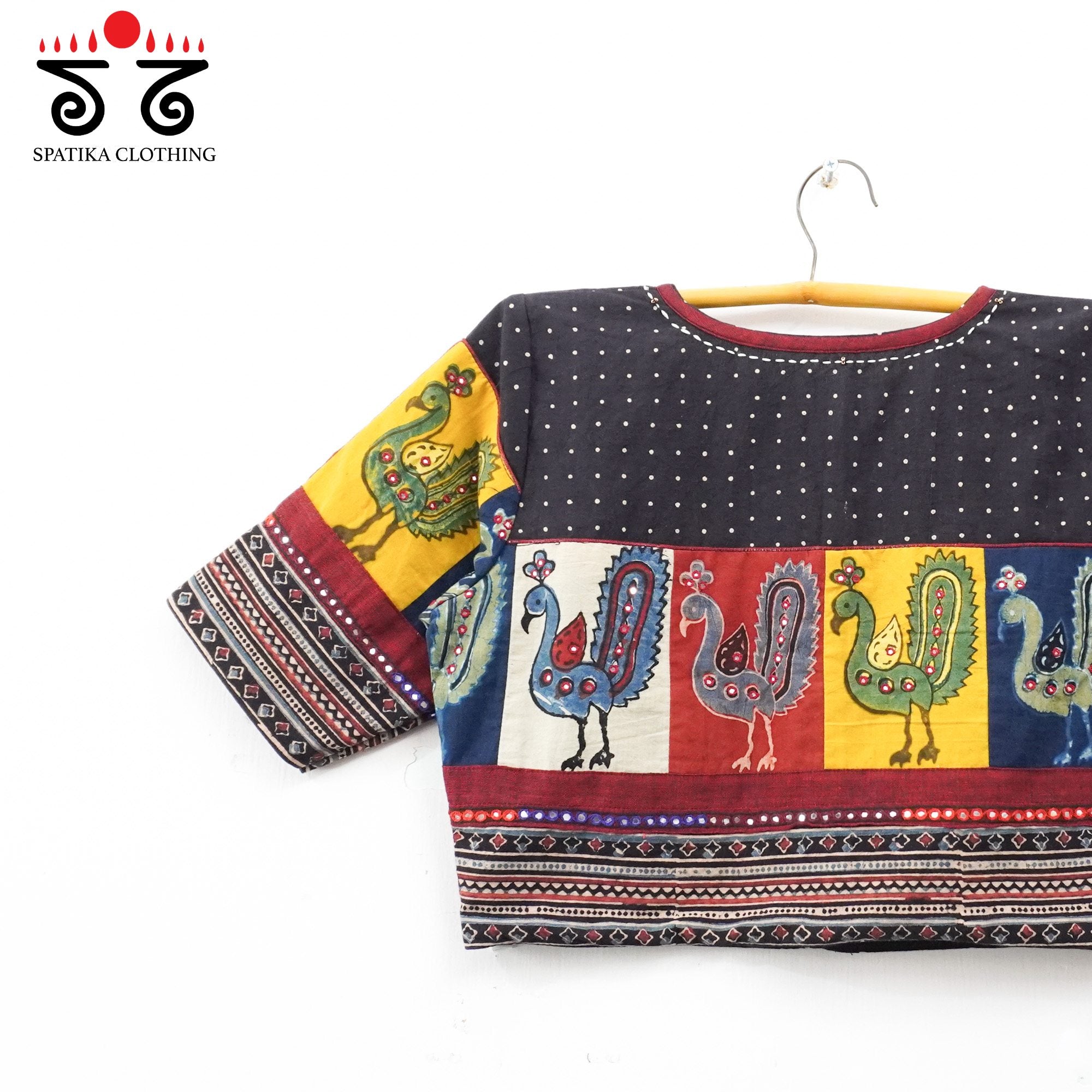 Black Morni-Ajrak Handcrafted Blouse