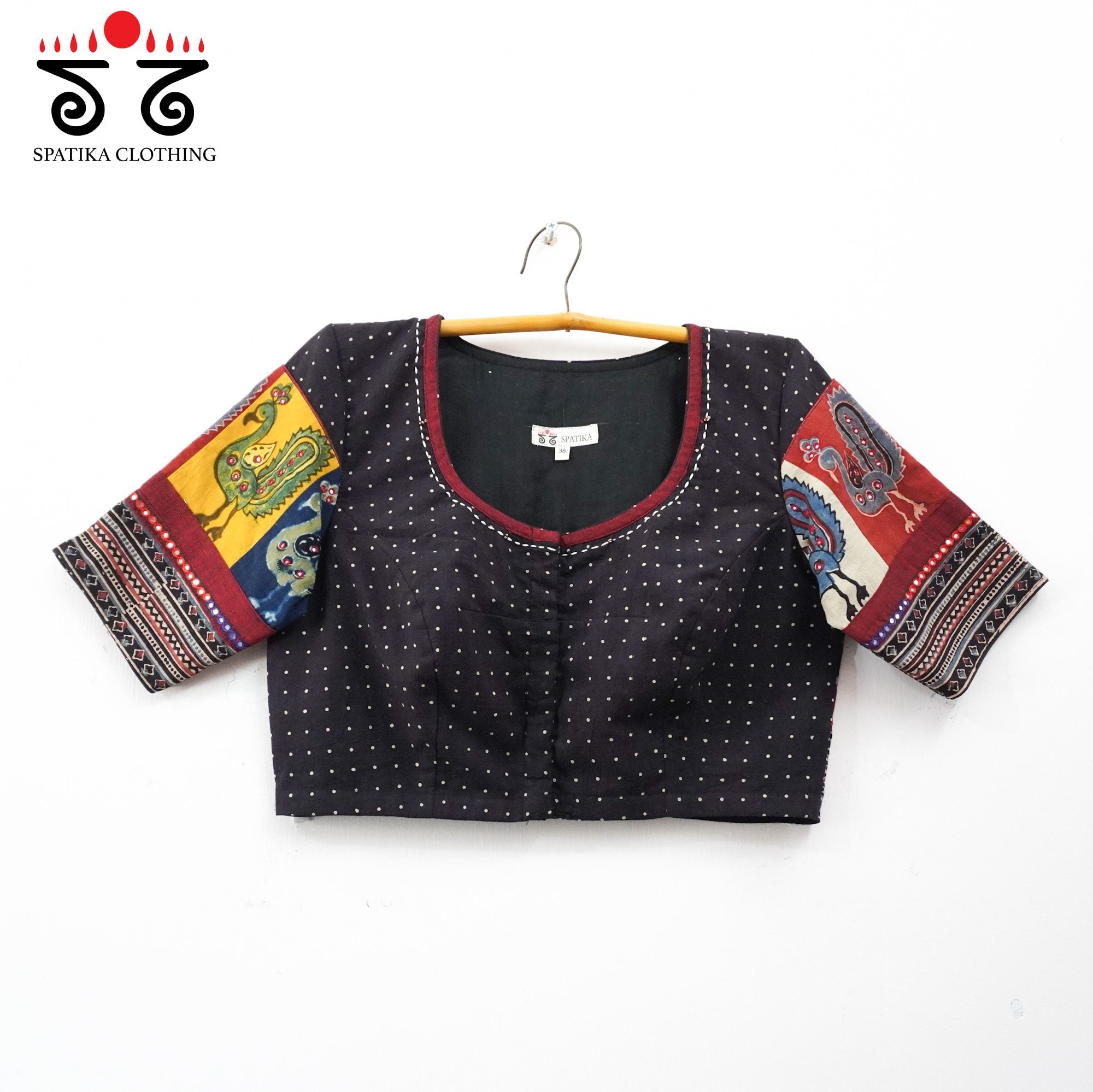 Black Morni-Ajrak Handcrafted Blouse