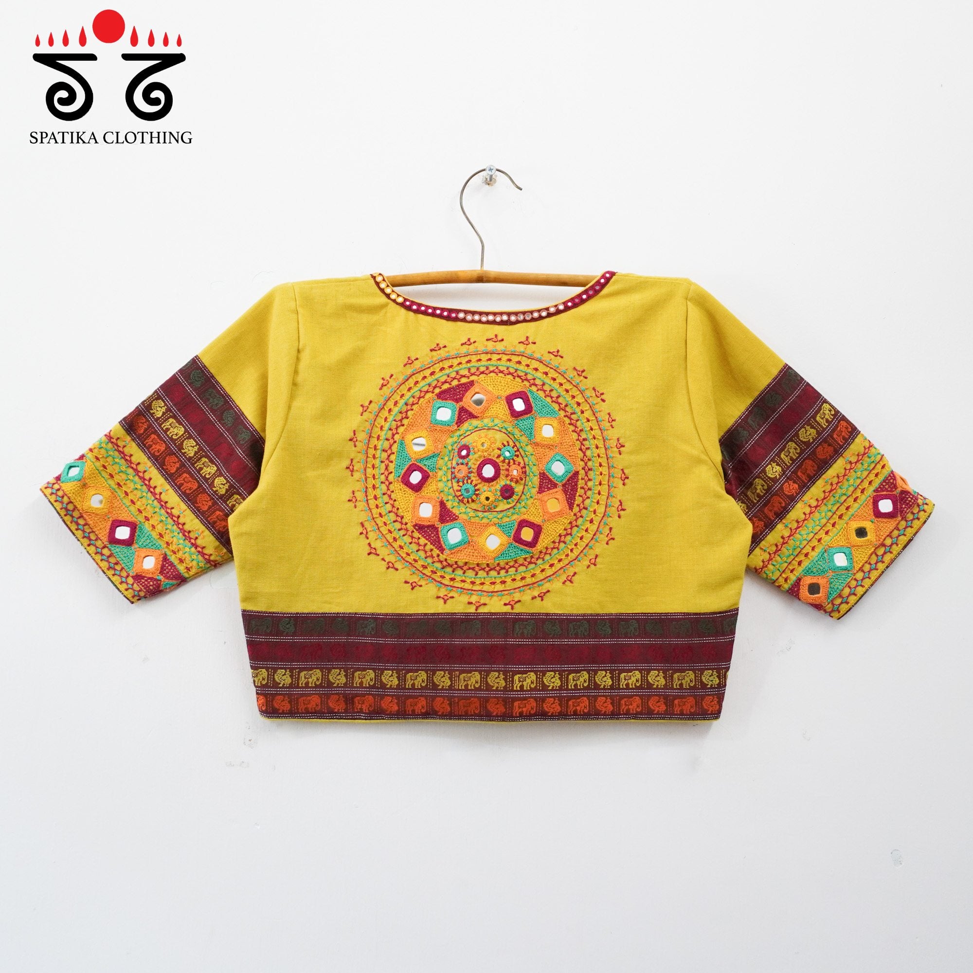 Yellow Festive Lambani Khun Handcrafted Blouse