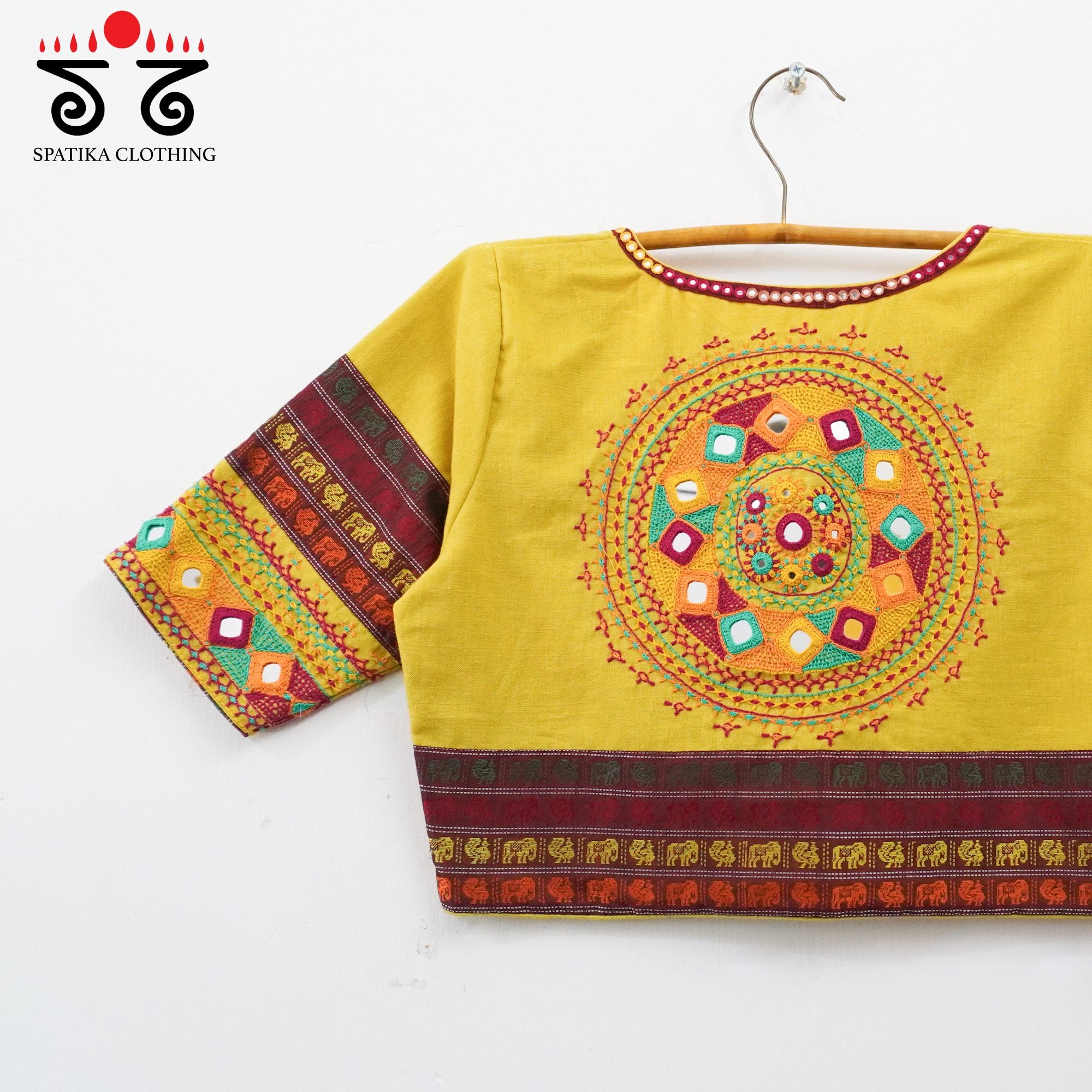 Yellow Festive Lambani Khun Handcrafted Blouse