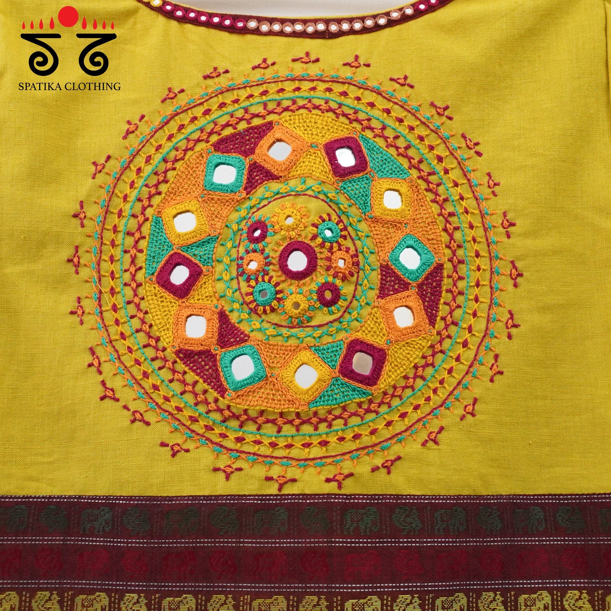 Yellow Festive Lambani Khun Handcrafted Blouse