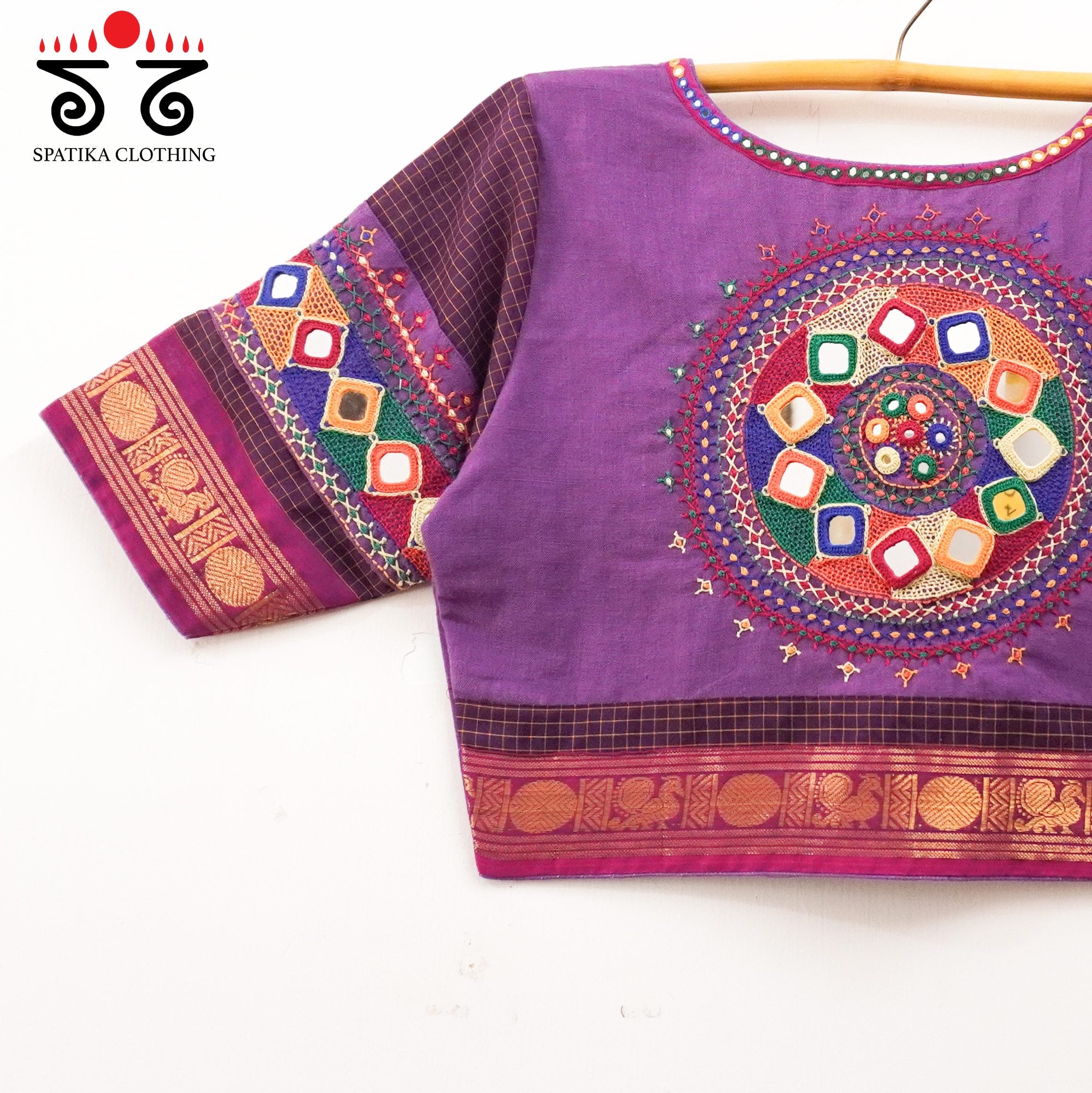 Purple Festive Lambani Handcrafted Blouse