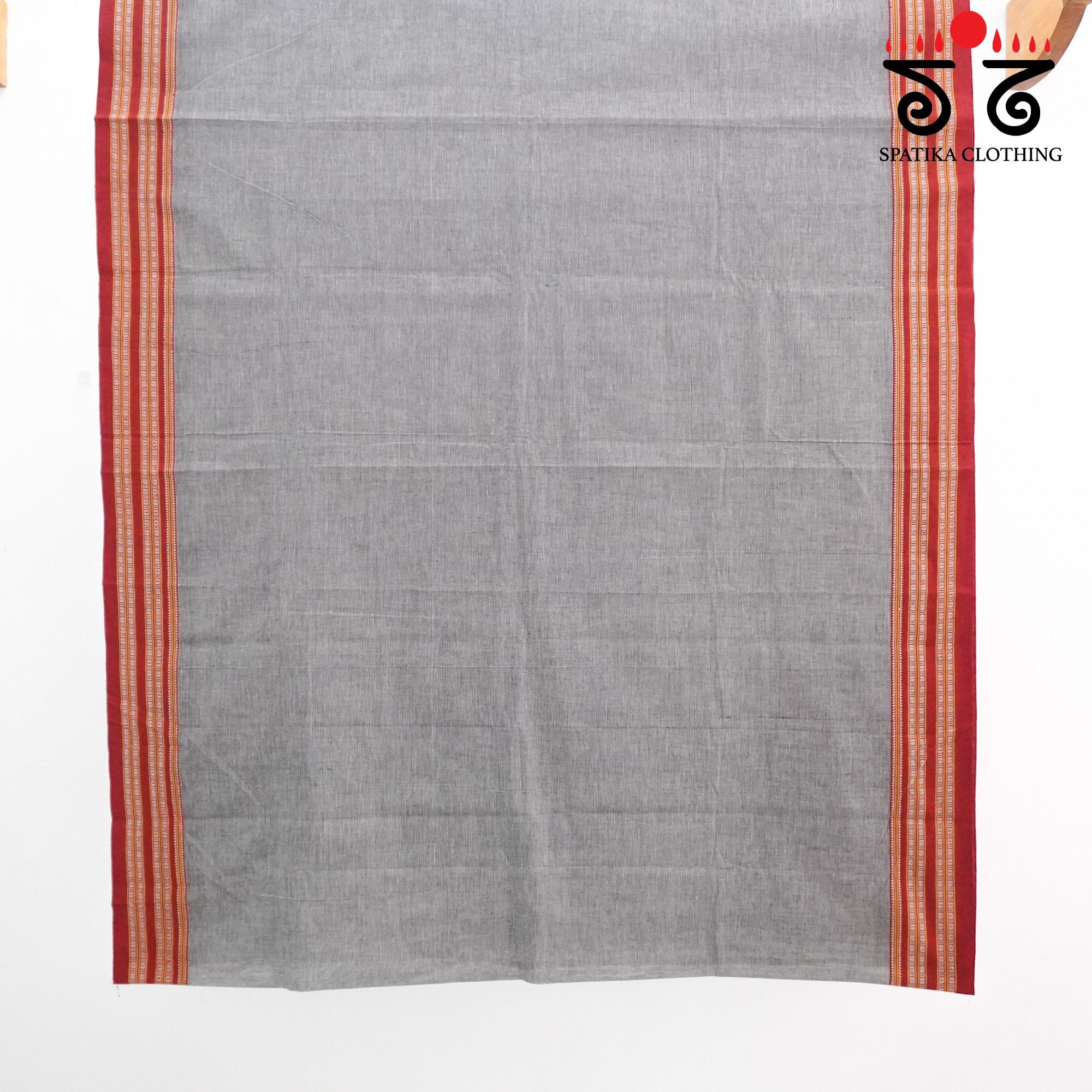 Grey Ilkal Handwoven Cotton Saree - Modal Blouse