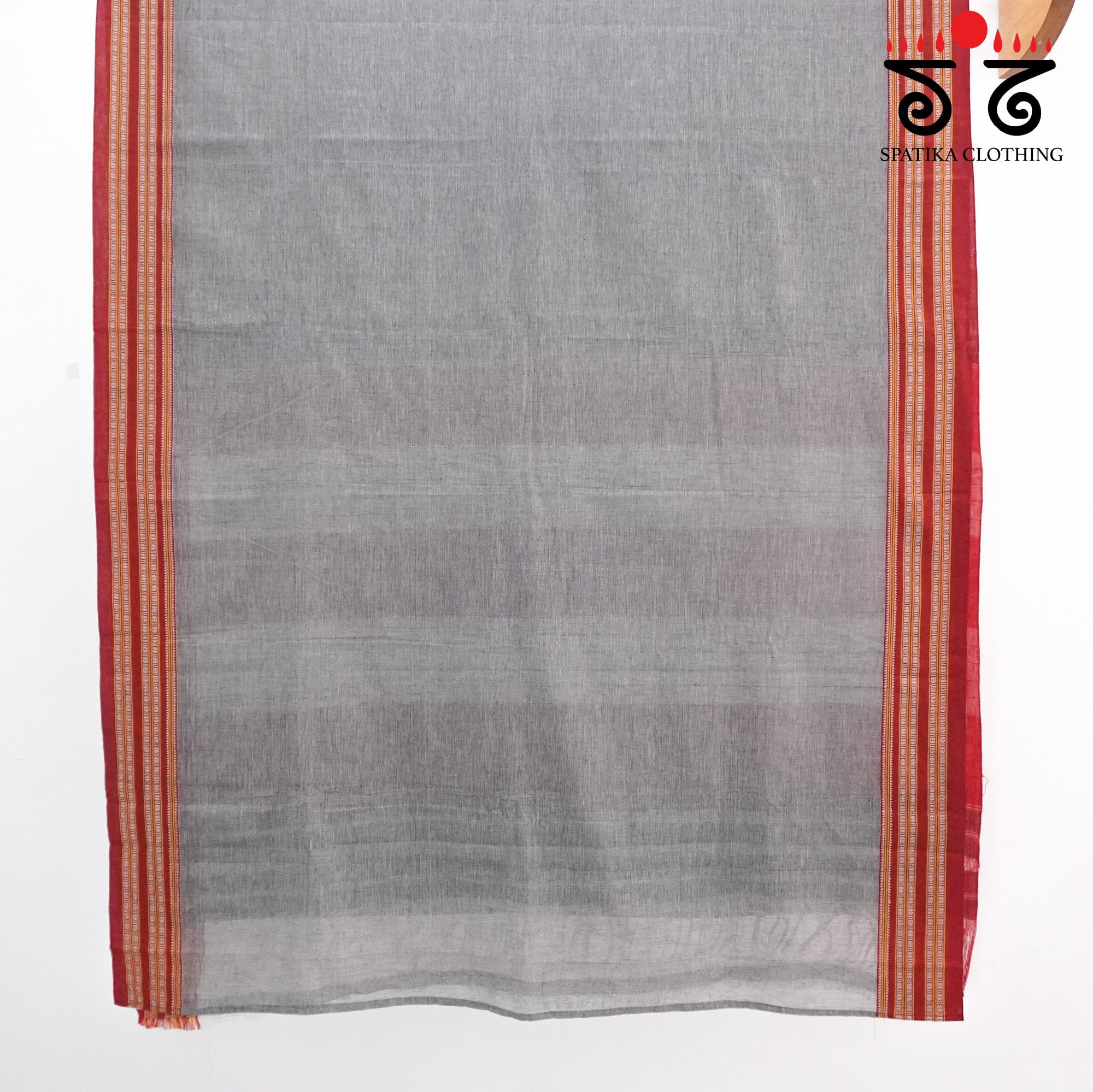 Grey Ilkal Handwoven Cotton Saree - Modal Blouse