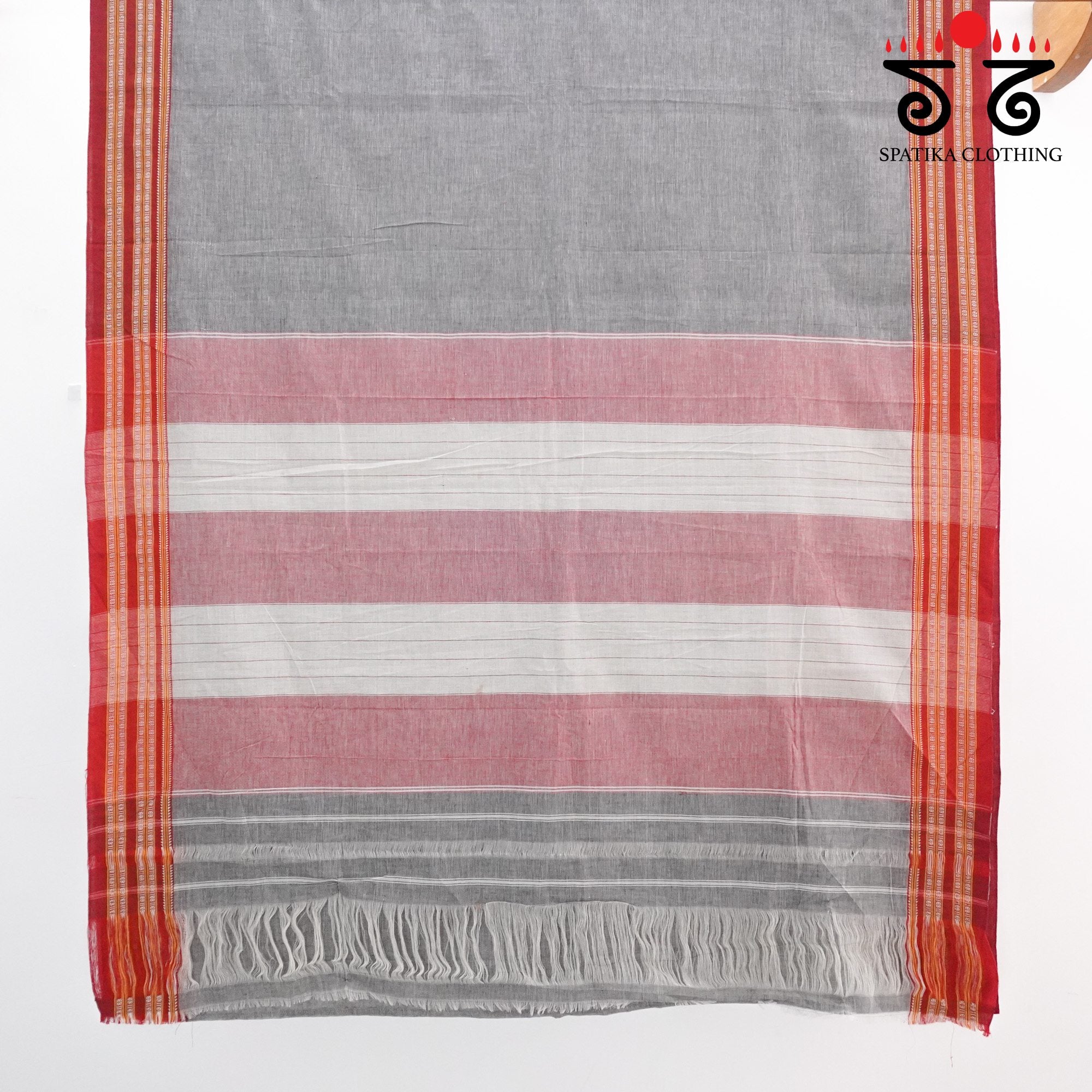 Grey Ilkal Handwoven Cotton Saree - Modal Blouse