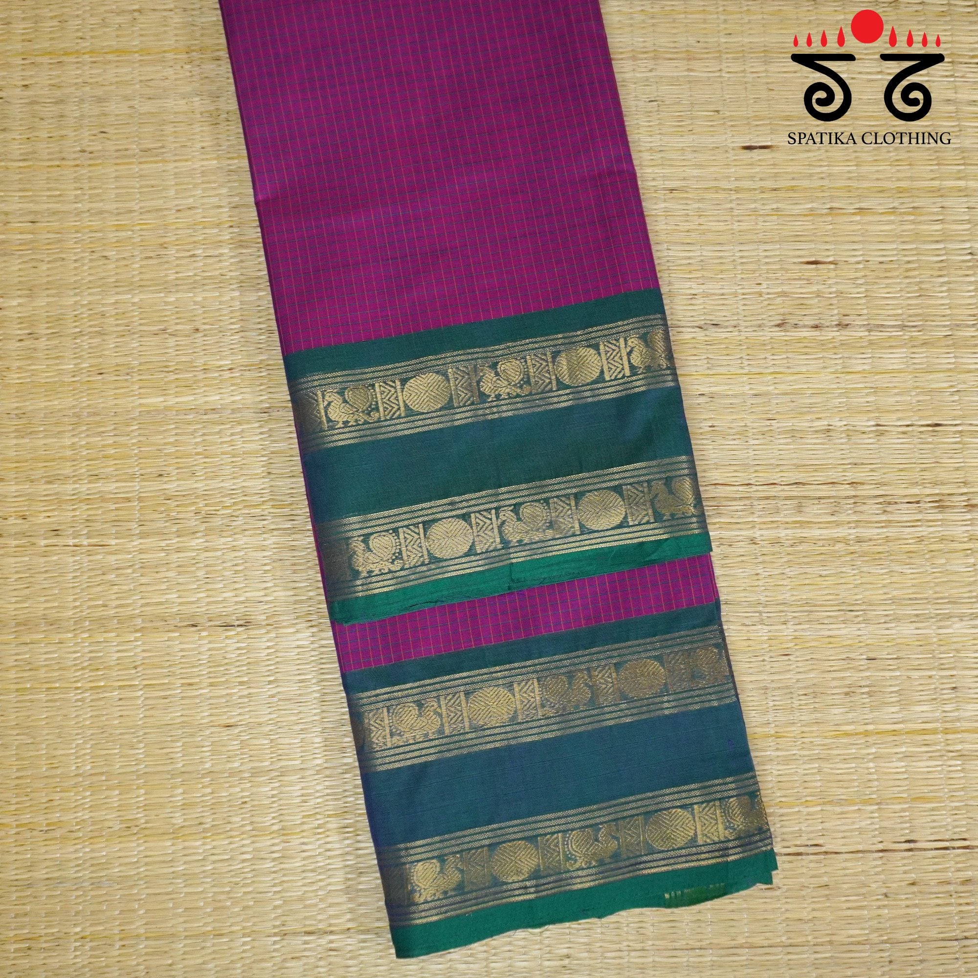 Magenta Chettinad Cotton Saree