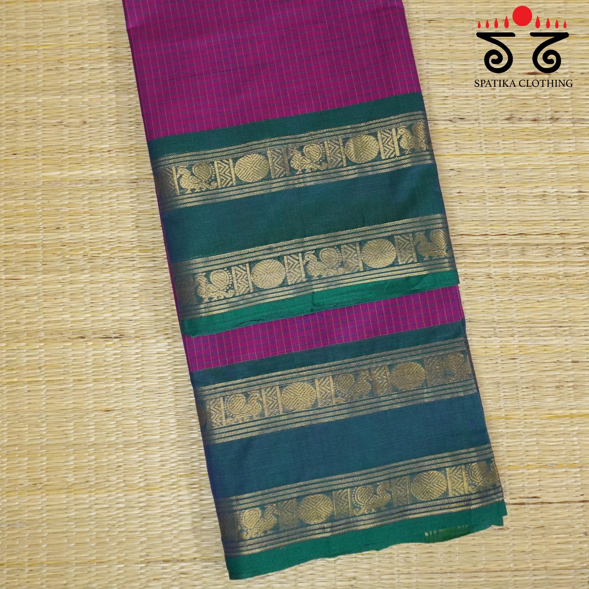 Magenta Chettinad Cotton Saree