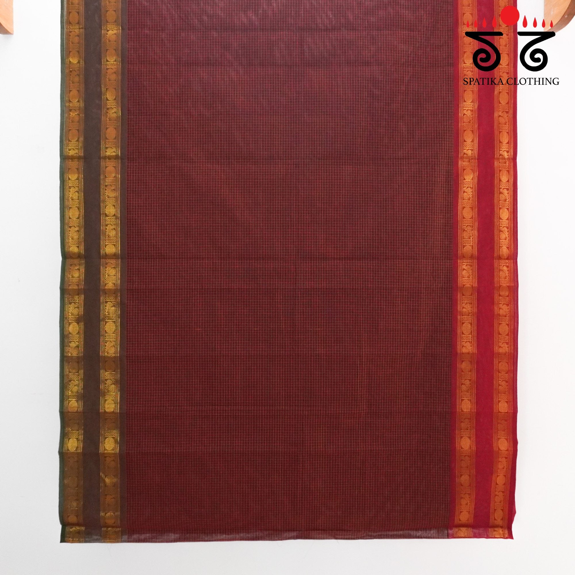 Maroon Chettinad Cotton Saree