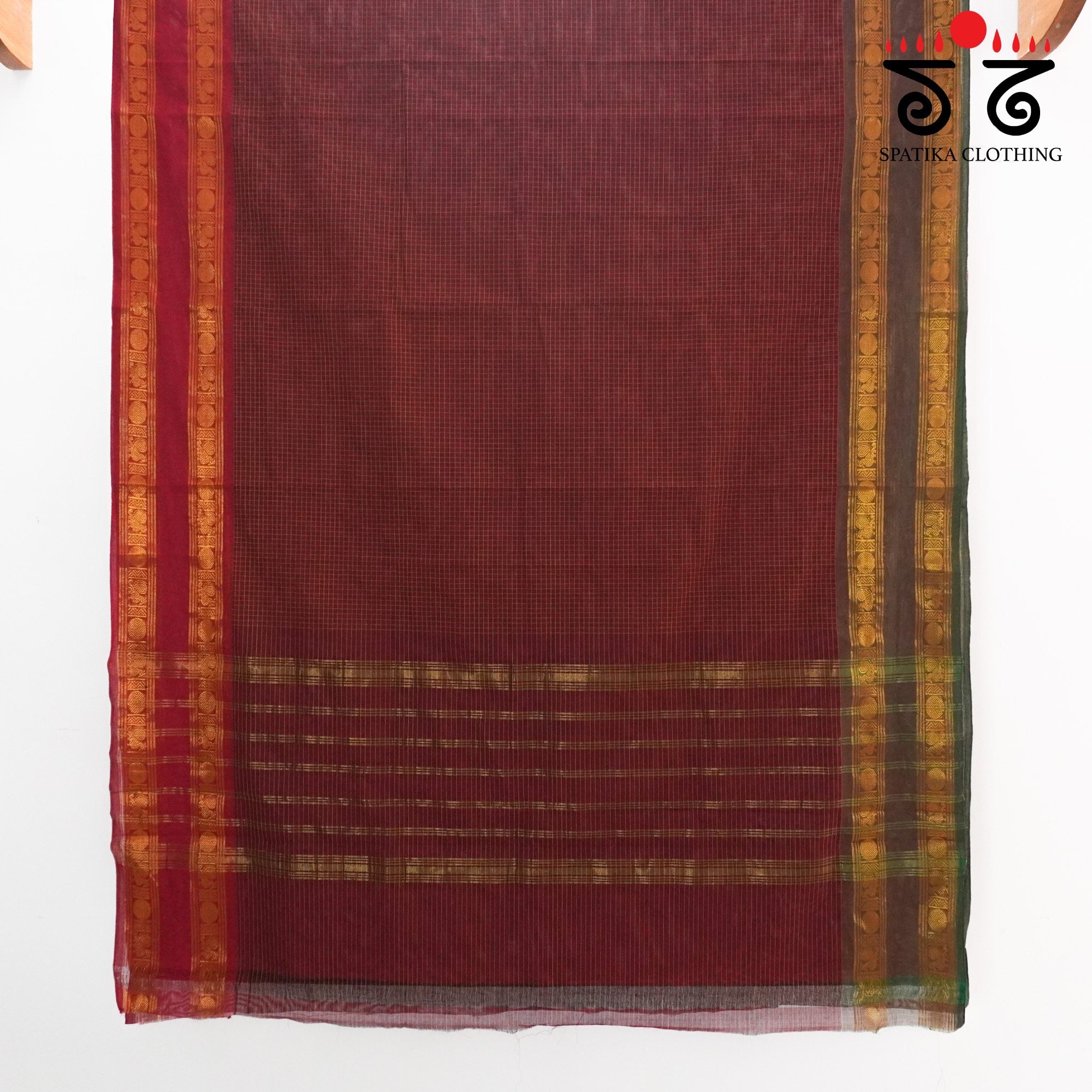 Maroon Chettinad Cotton Saree