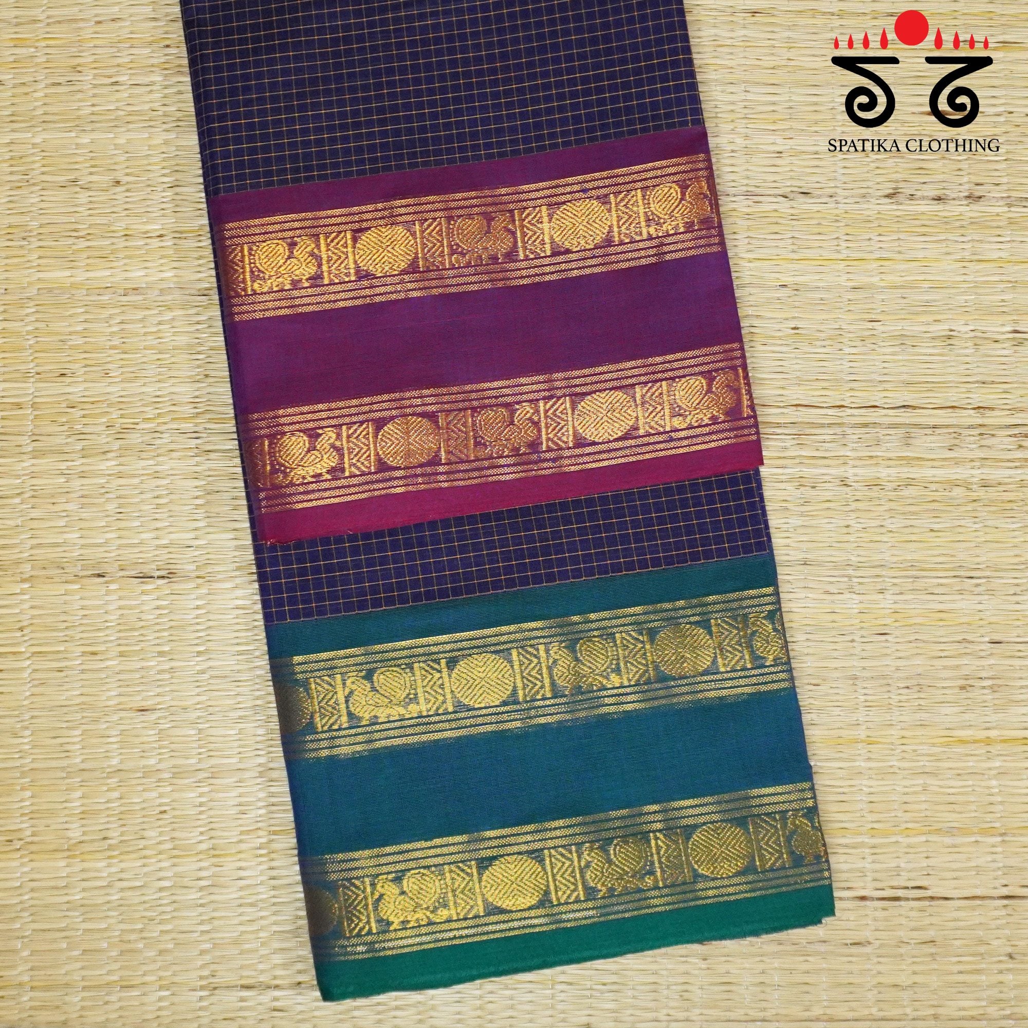 Blue Chettinad Cotton Saree