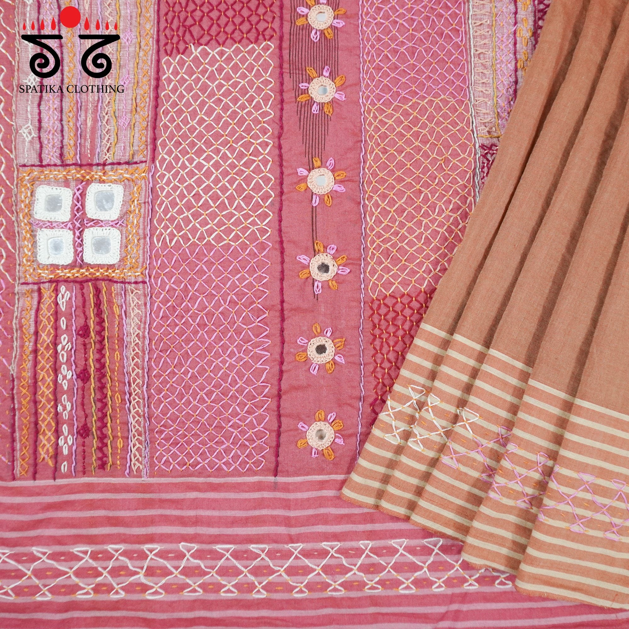Ilkal Hand Embroidered Cotton Saree
