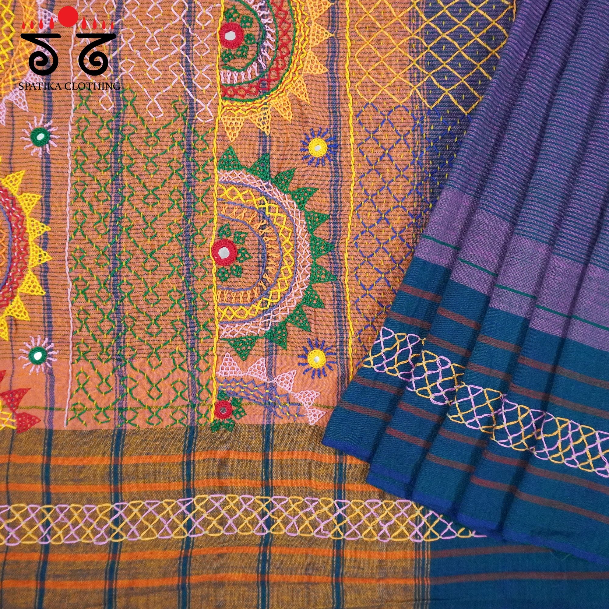 Sudha Kaddi Hand Embroidered Cotton Saree