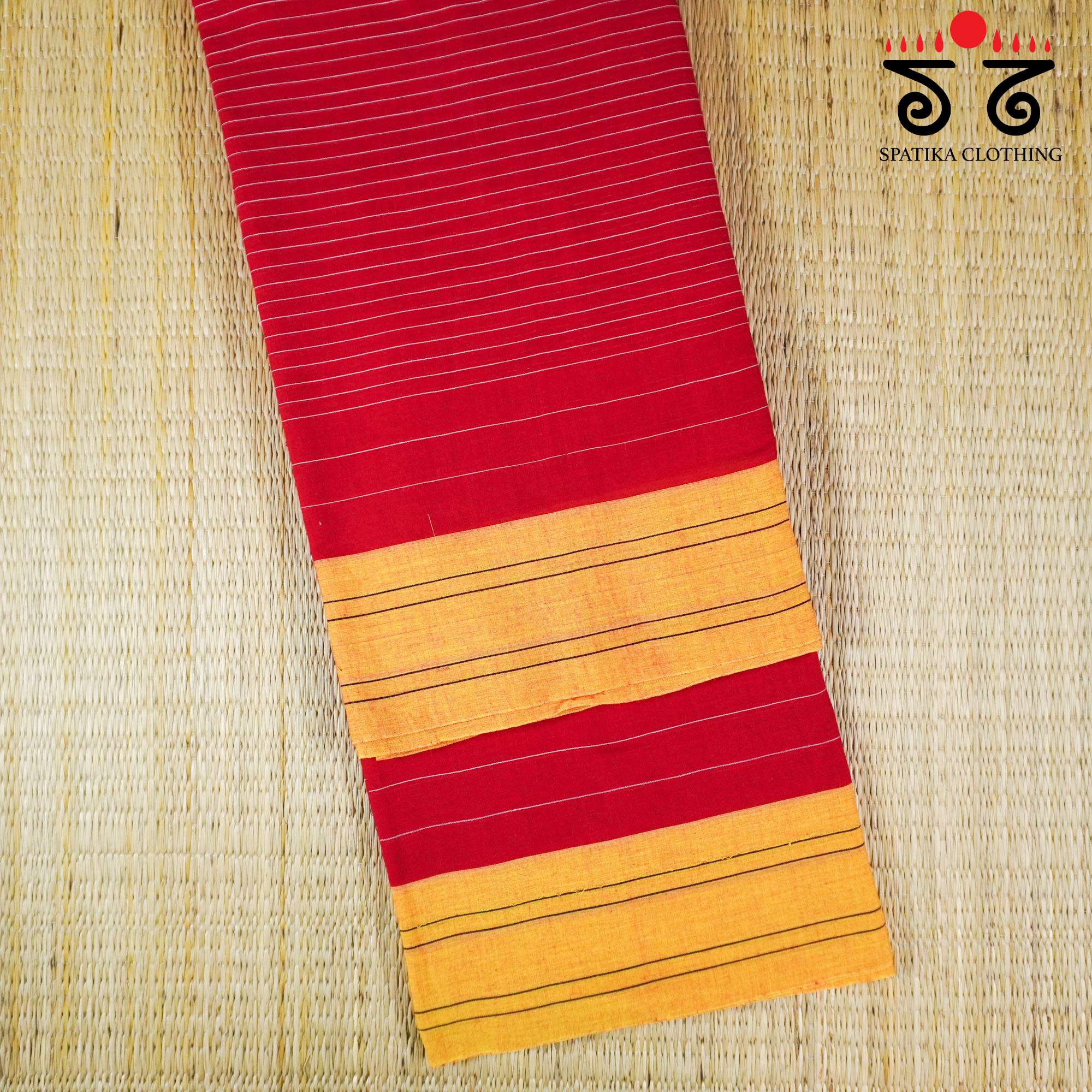 Red Ilkal Handwoven Cotton Saree - Special Edition
