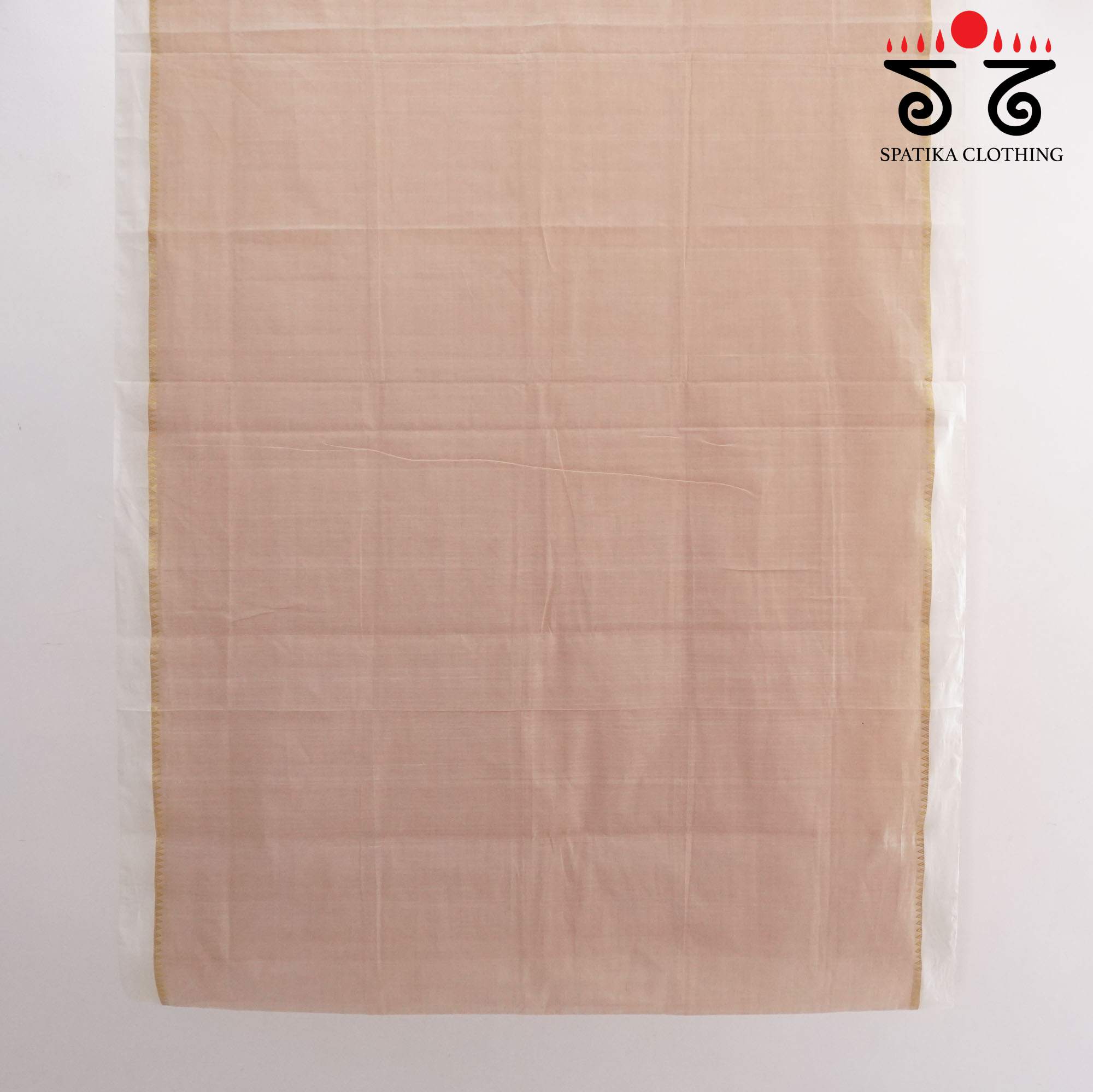 Light Beige Andhra Handwoven Cotton Saree