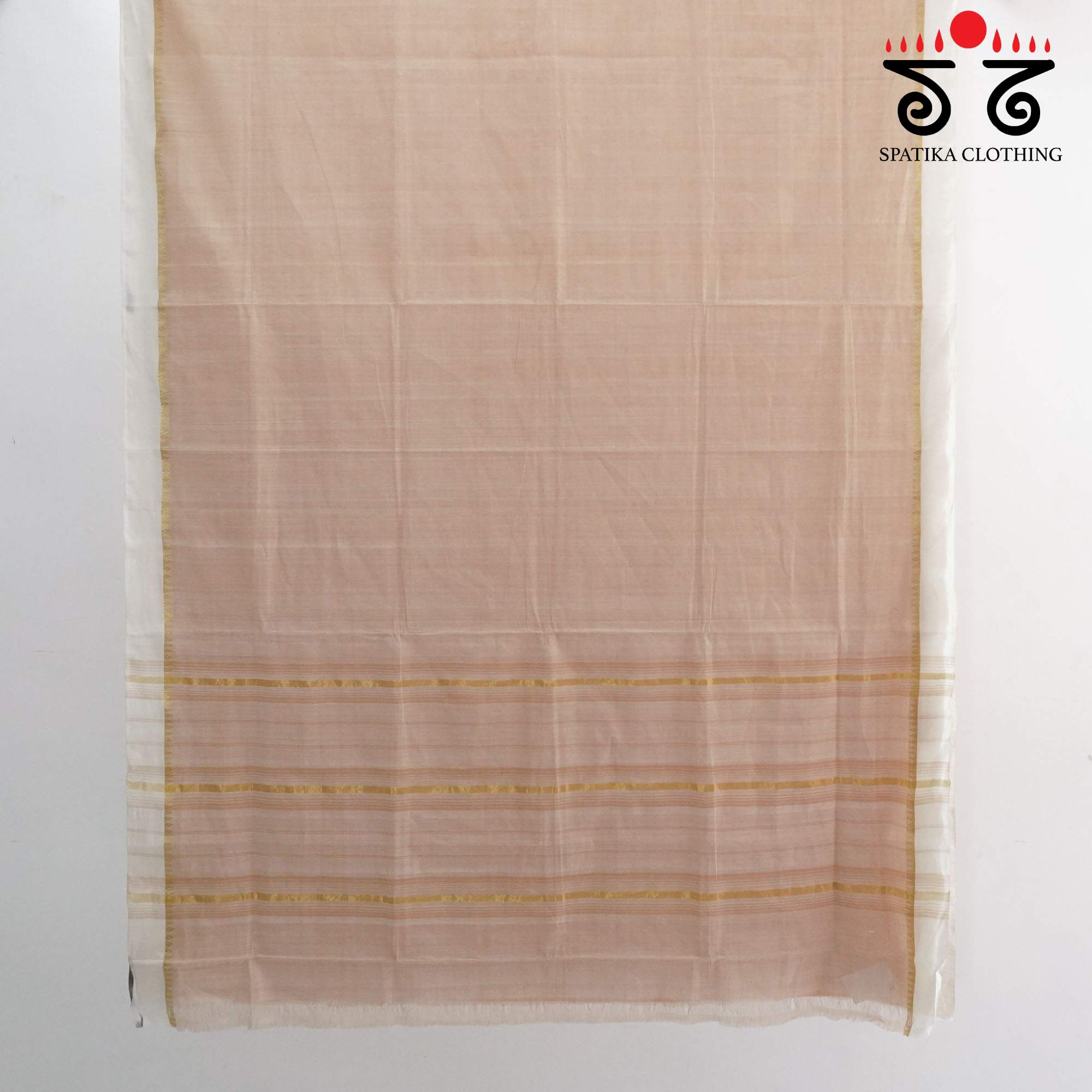 Light Beige Andhra Handwoven Cotton Saree