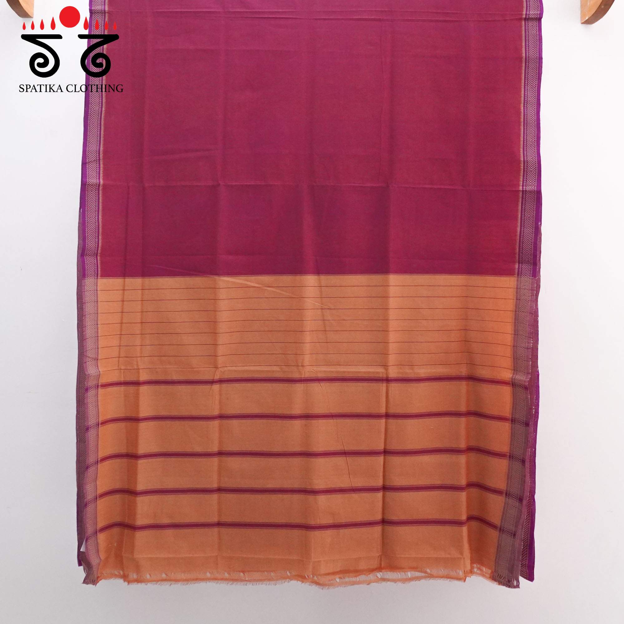 Magenta Andhra Handwoven Cotton Saree