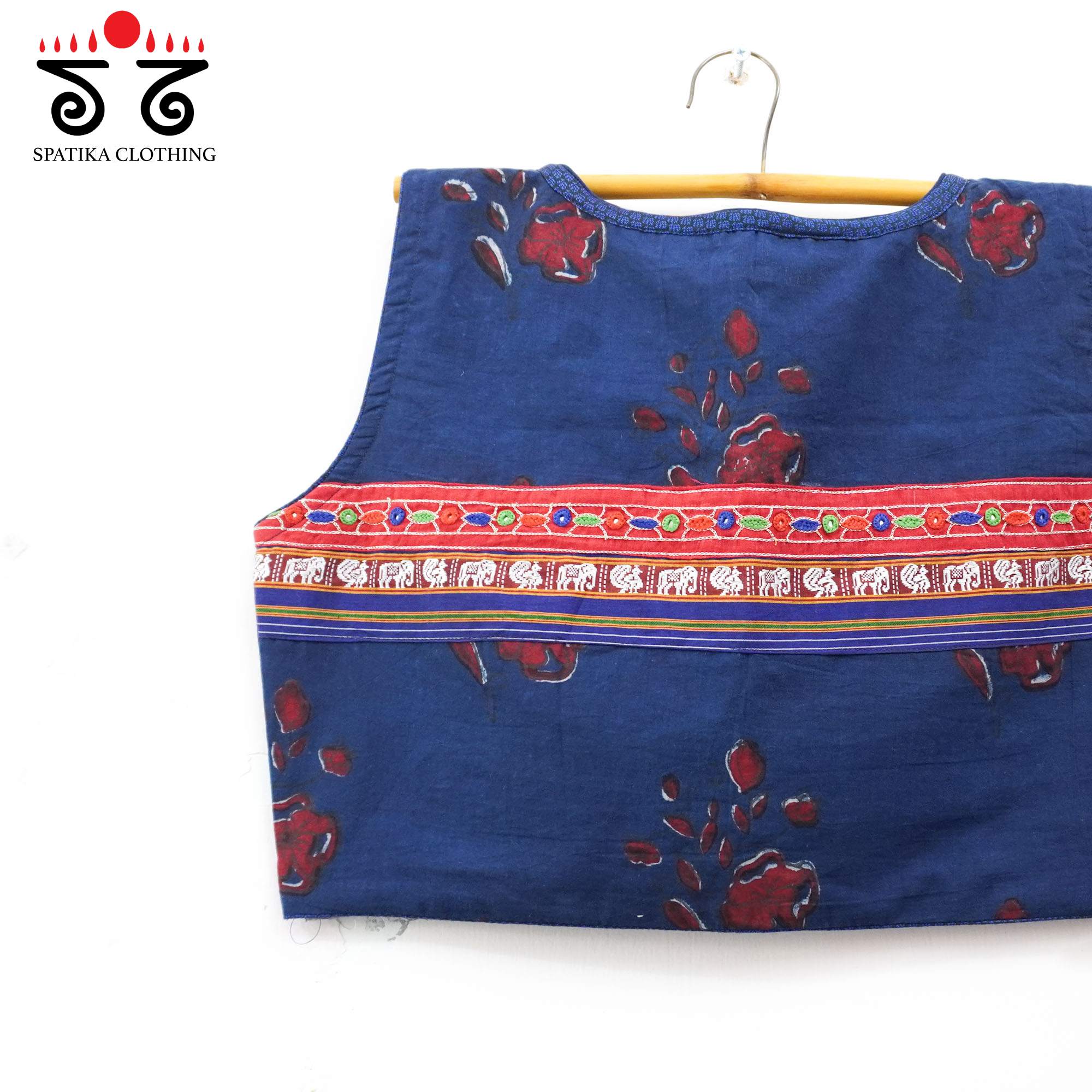 Ajrak Hand embroidered Blouse - Sleeveless!