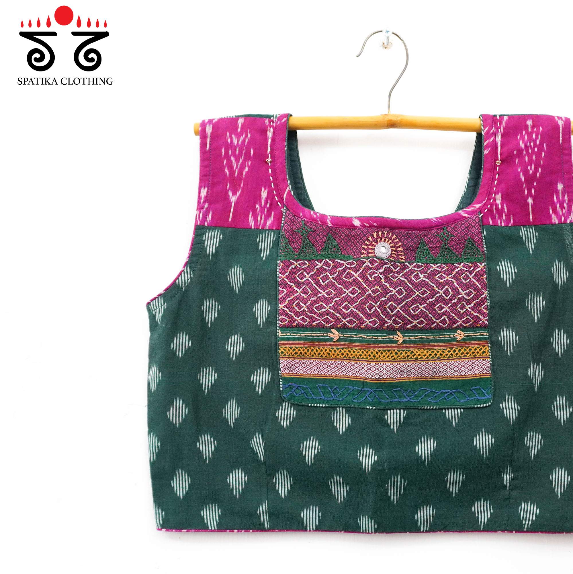 Lambani on Ikat sleeveless Blouse