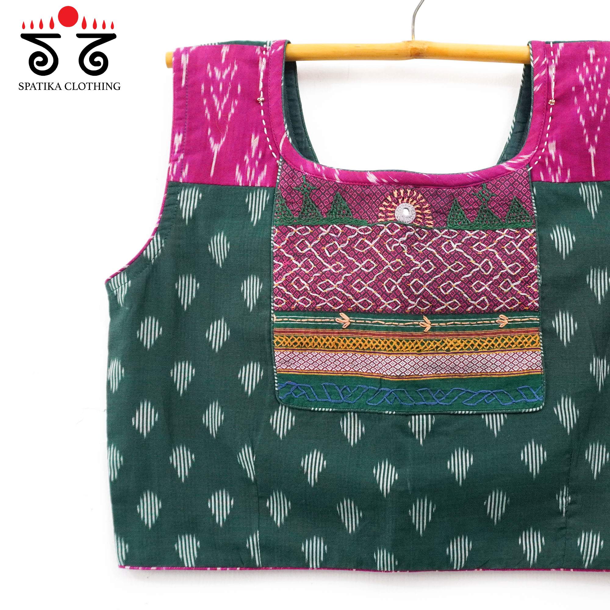 Lambani on Ikat sleeveless Blouse