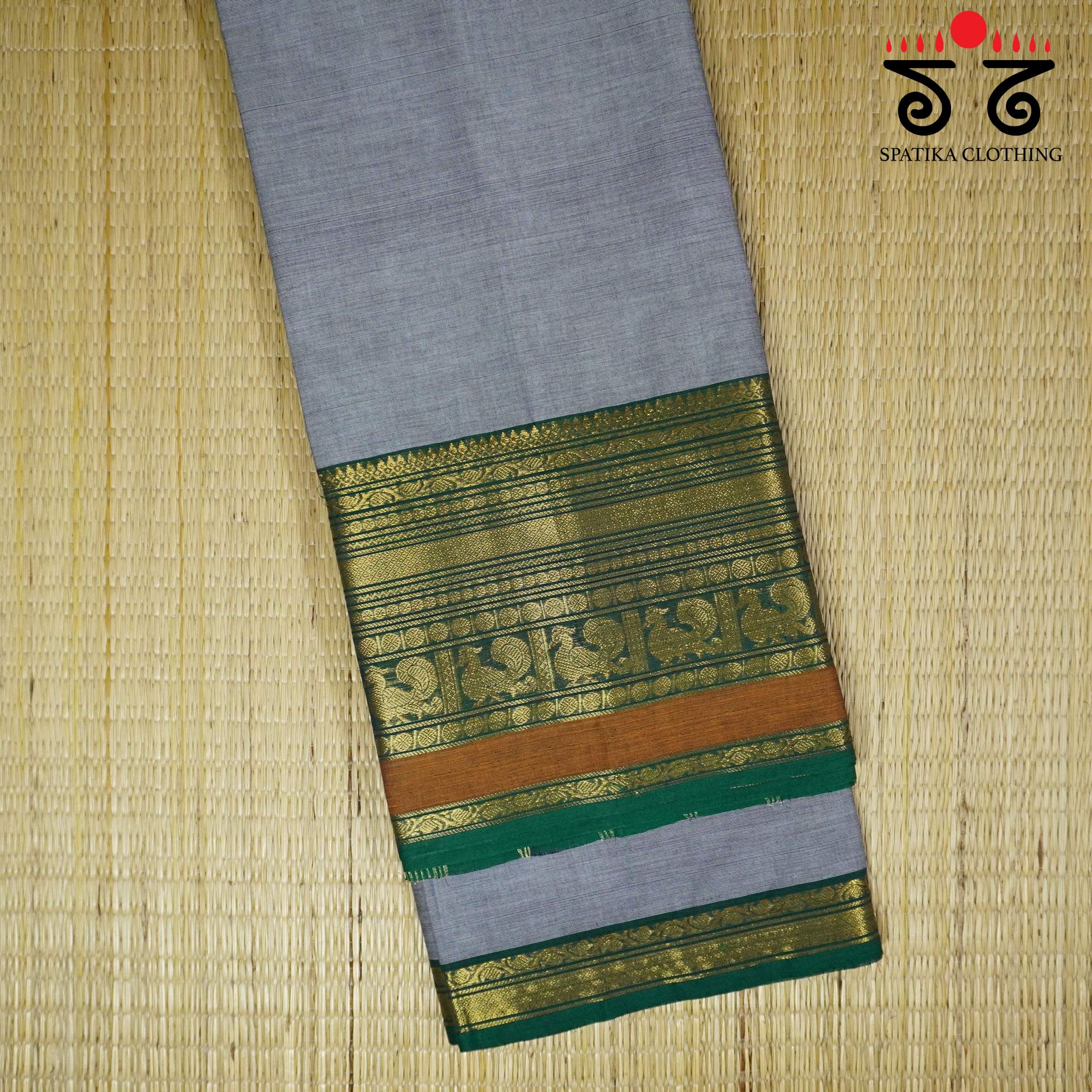 Grey Chettinad Cotton Saree