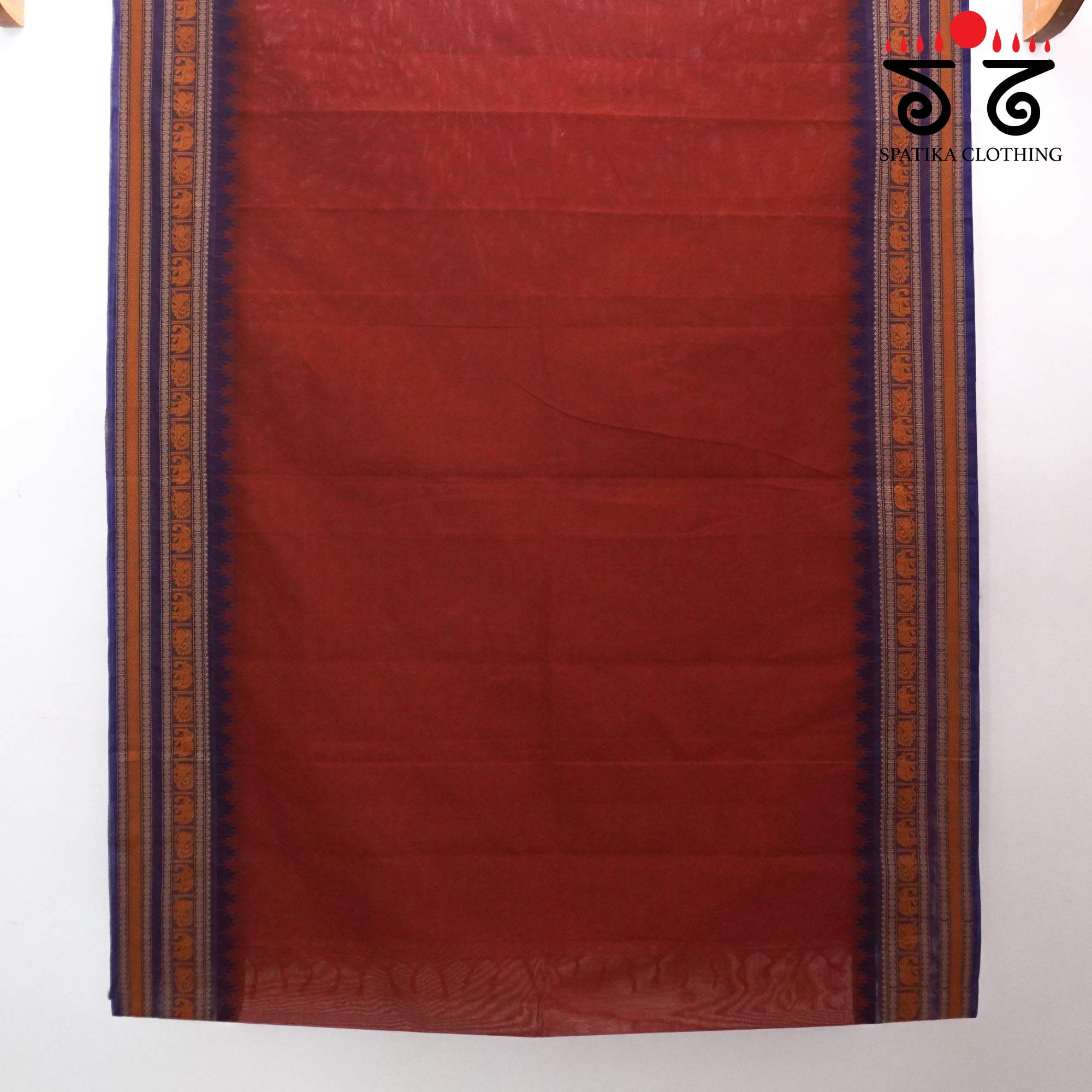 Rust Orange Chettinad Cotton Saree