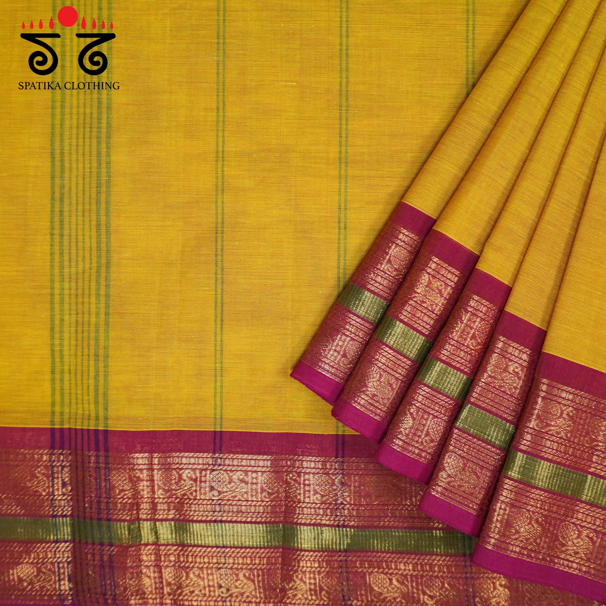 Yellow Chettinad Cotton Saree