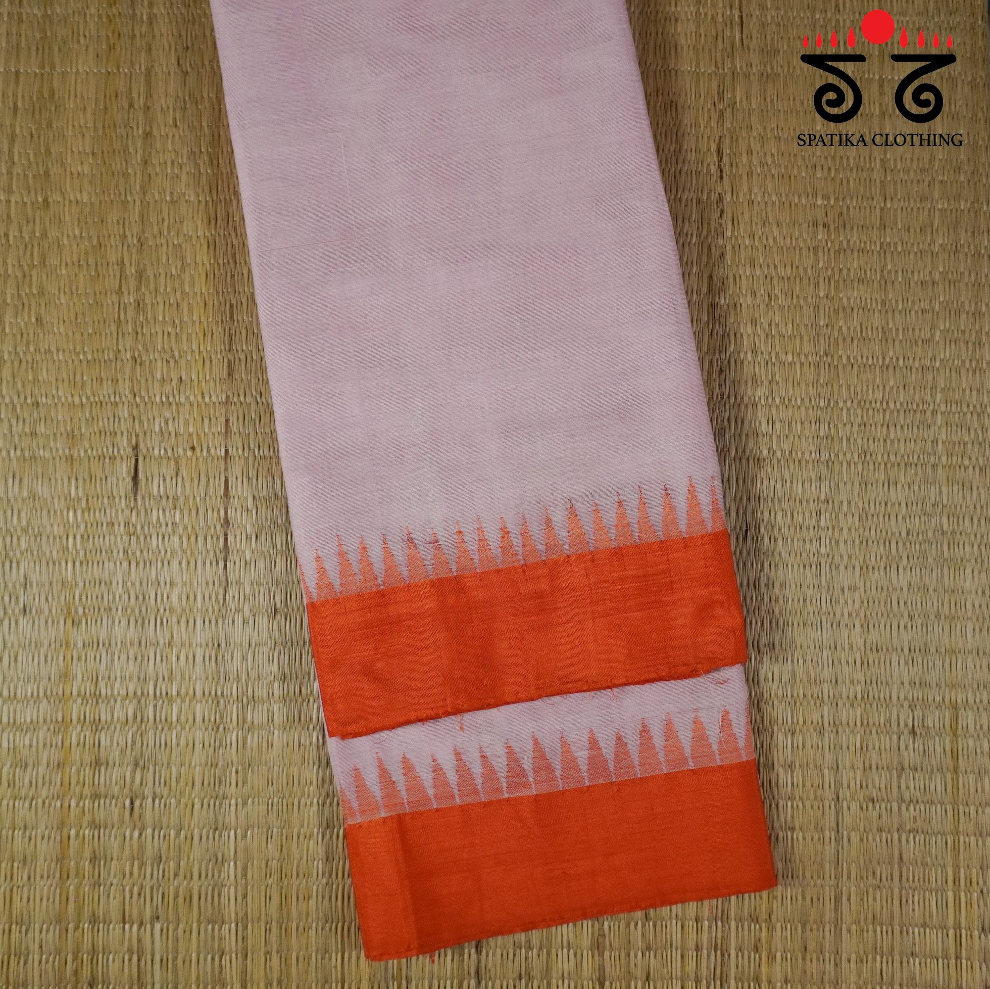 Pink Ponduru Handspun Saree - With Silk border