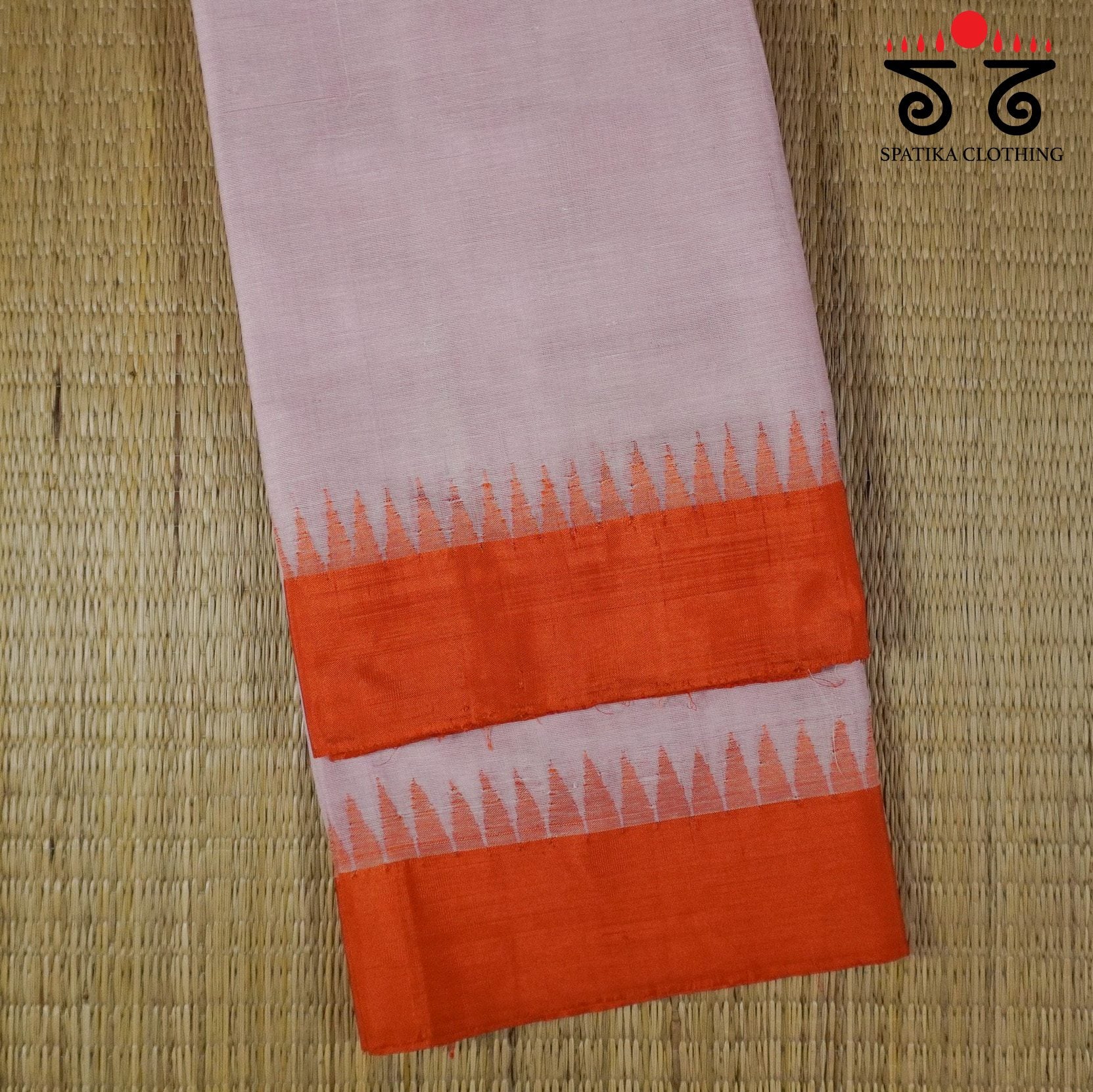 Pink Ponduru Handspun Saree - With Silk border