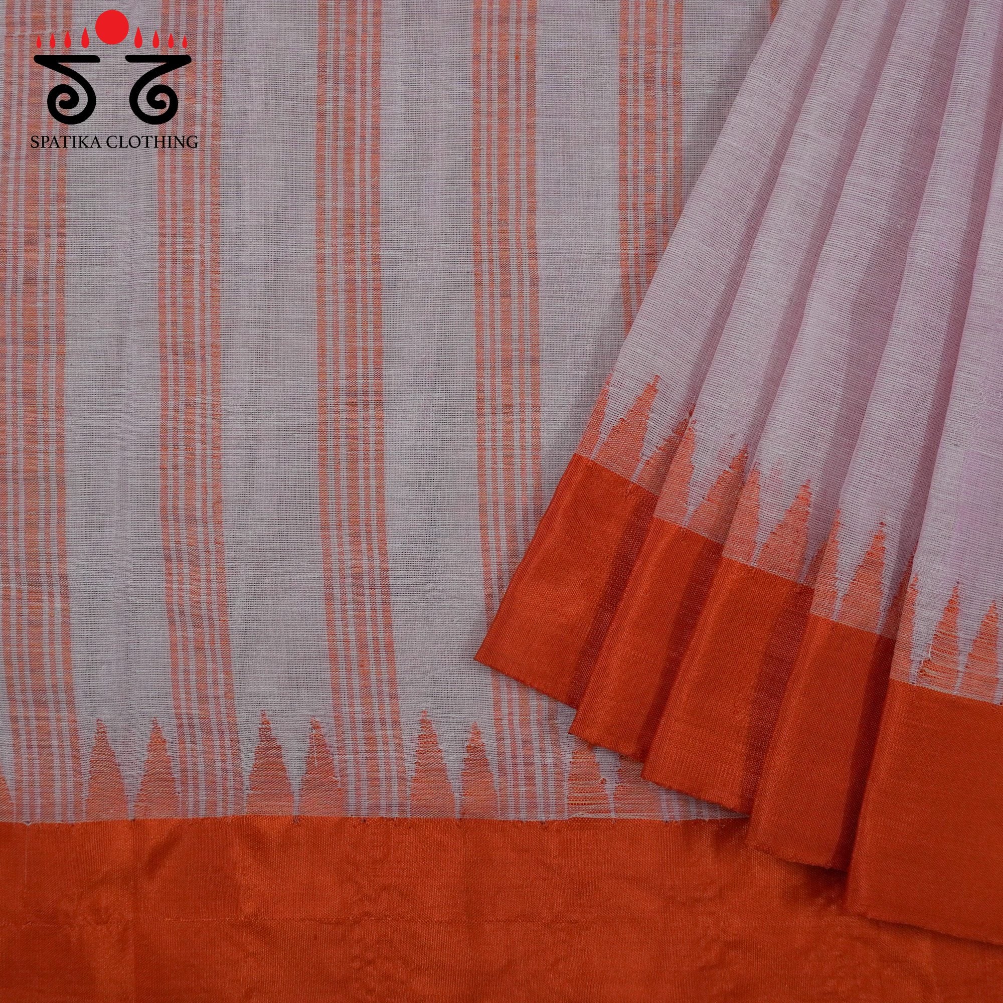 Pink Ponduru Handspun Saree - With Silk border