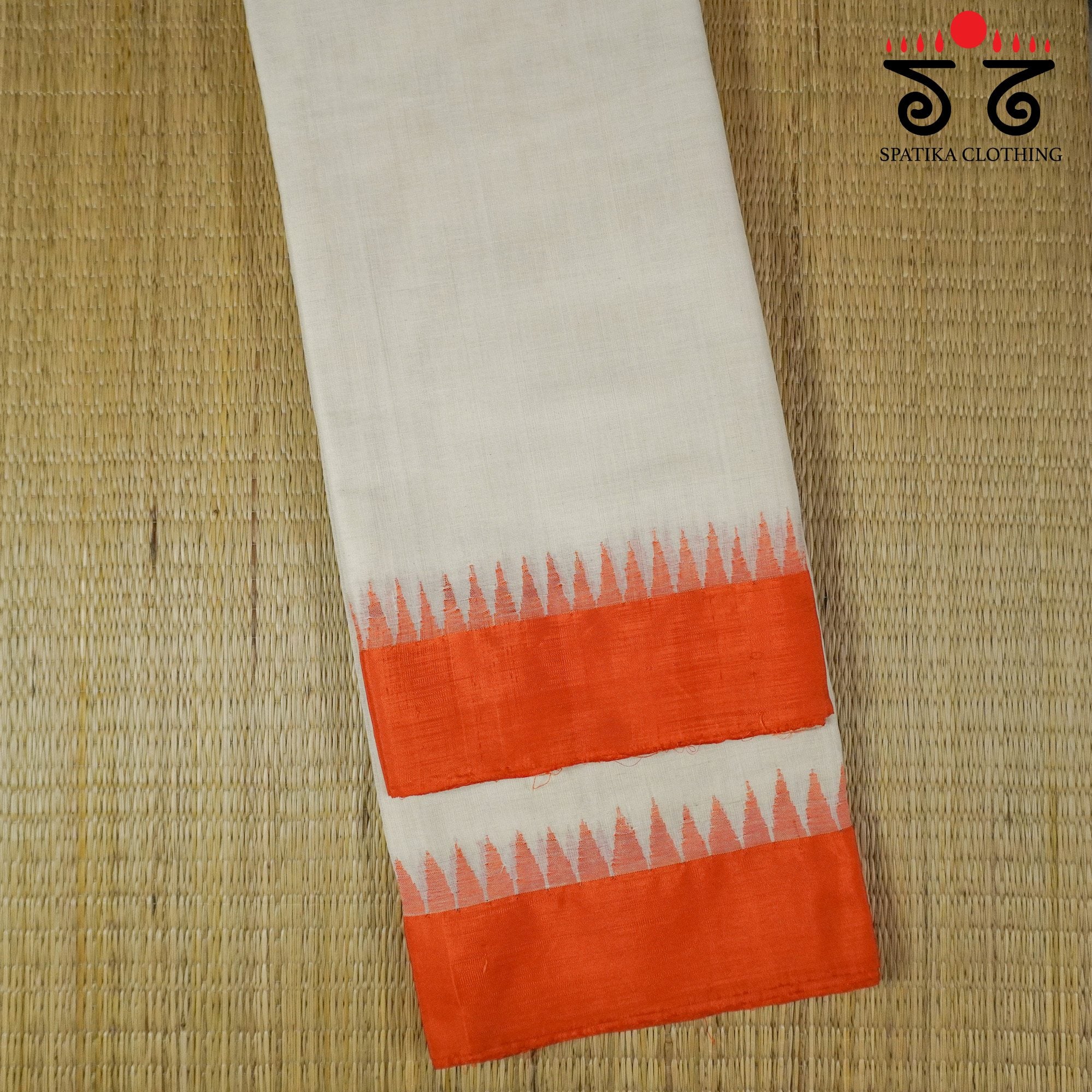 Off white Ponduru Handspun Saree - With Silk border