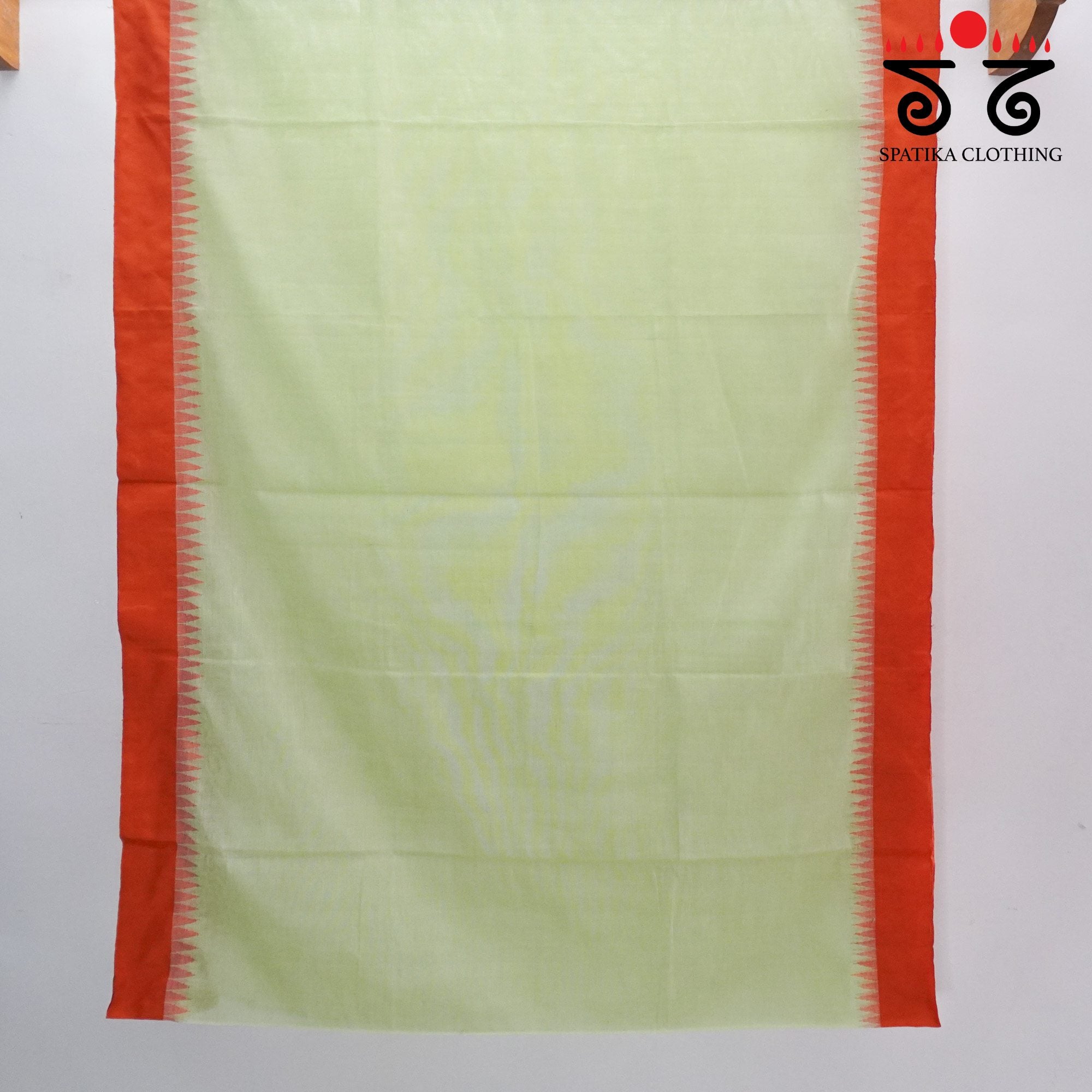 Pista Green Ponduru Handspun Saree - With Silk border
