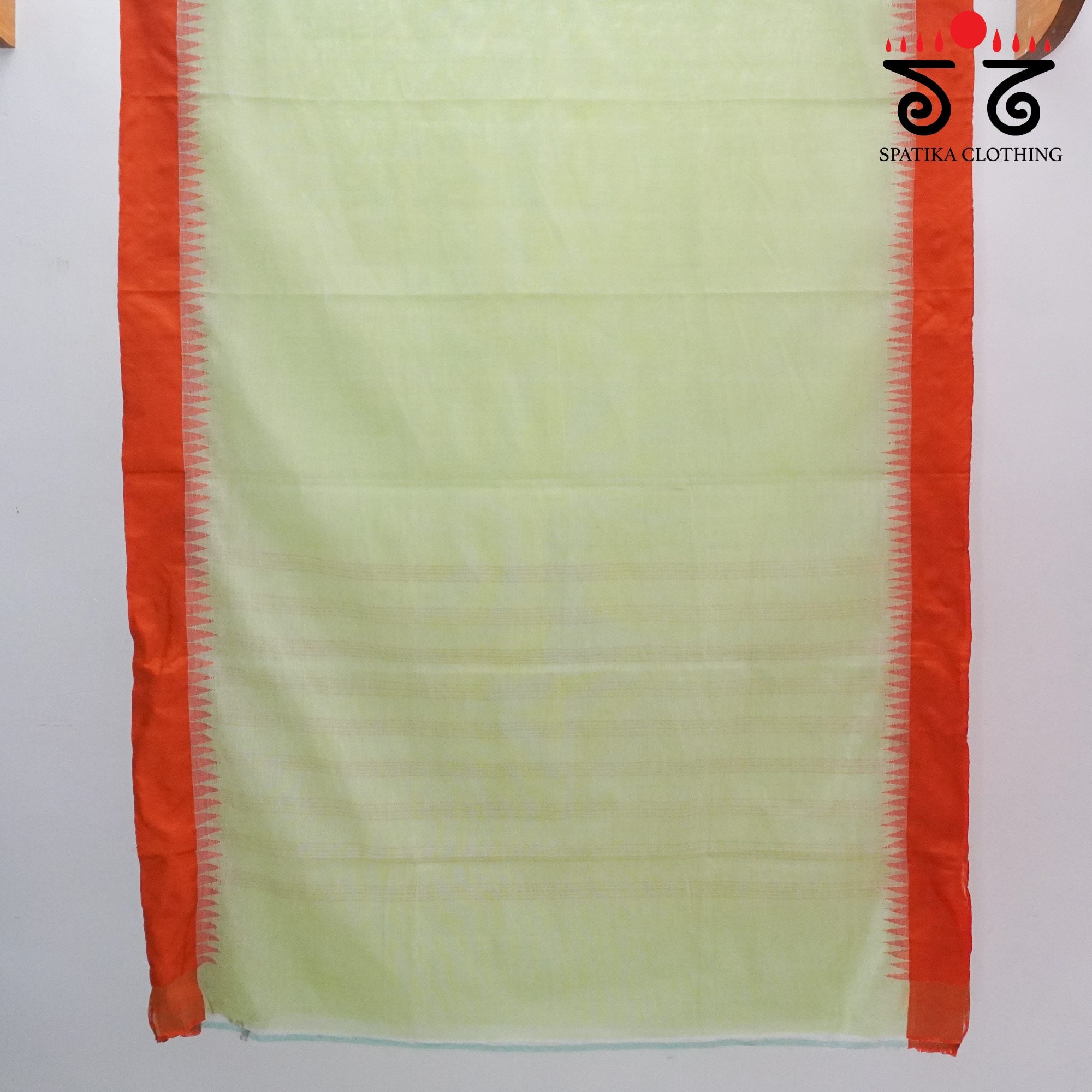 Pista Green Ponduru Handspun Saree - With Silk border