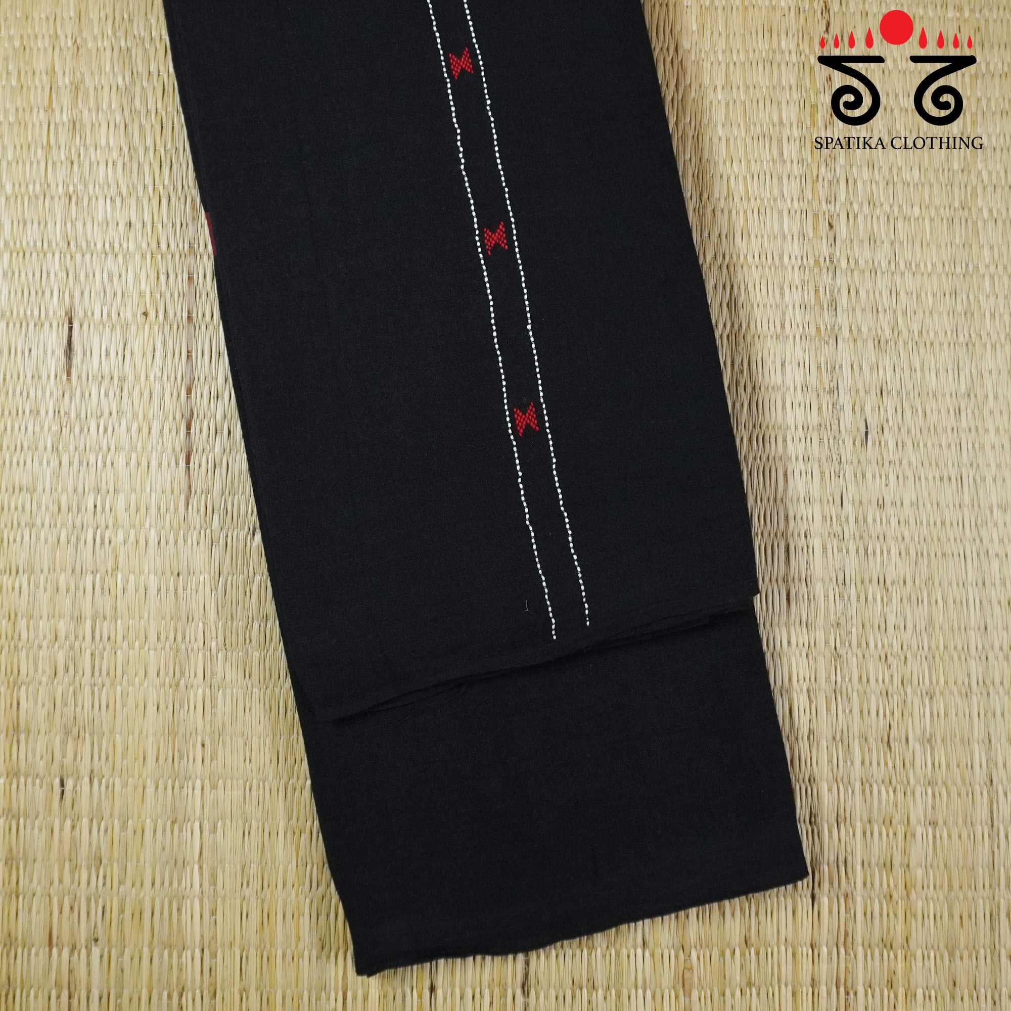 Black Begampur Handwoven Cotton Saree New!