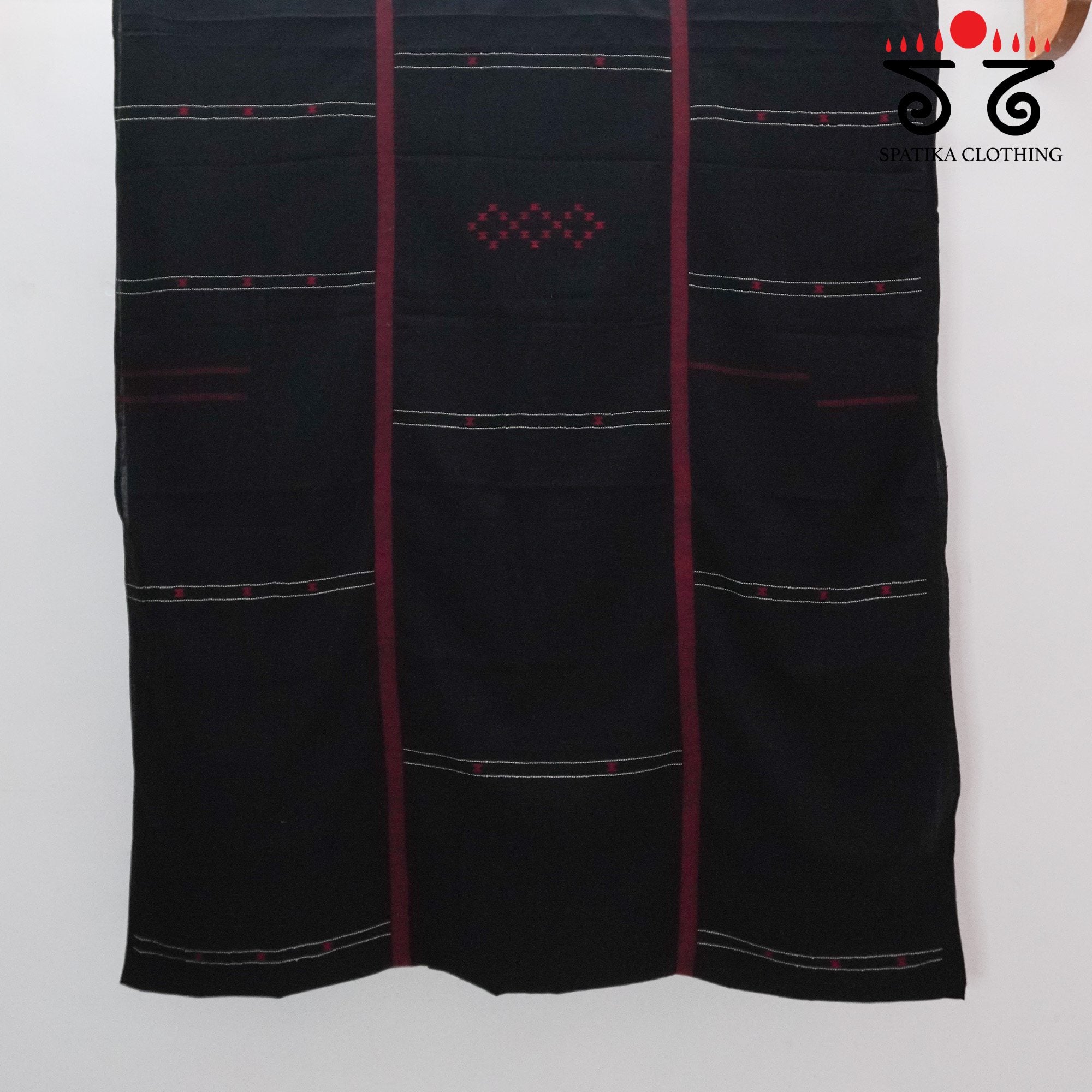 Black Begampur Handwoven Cotton Saree New!