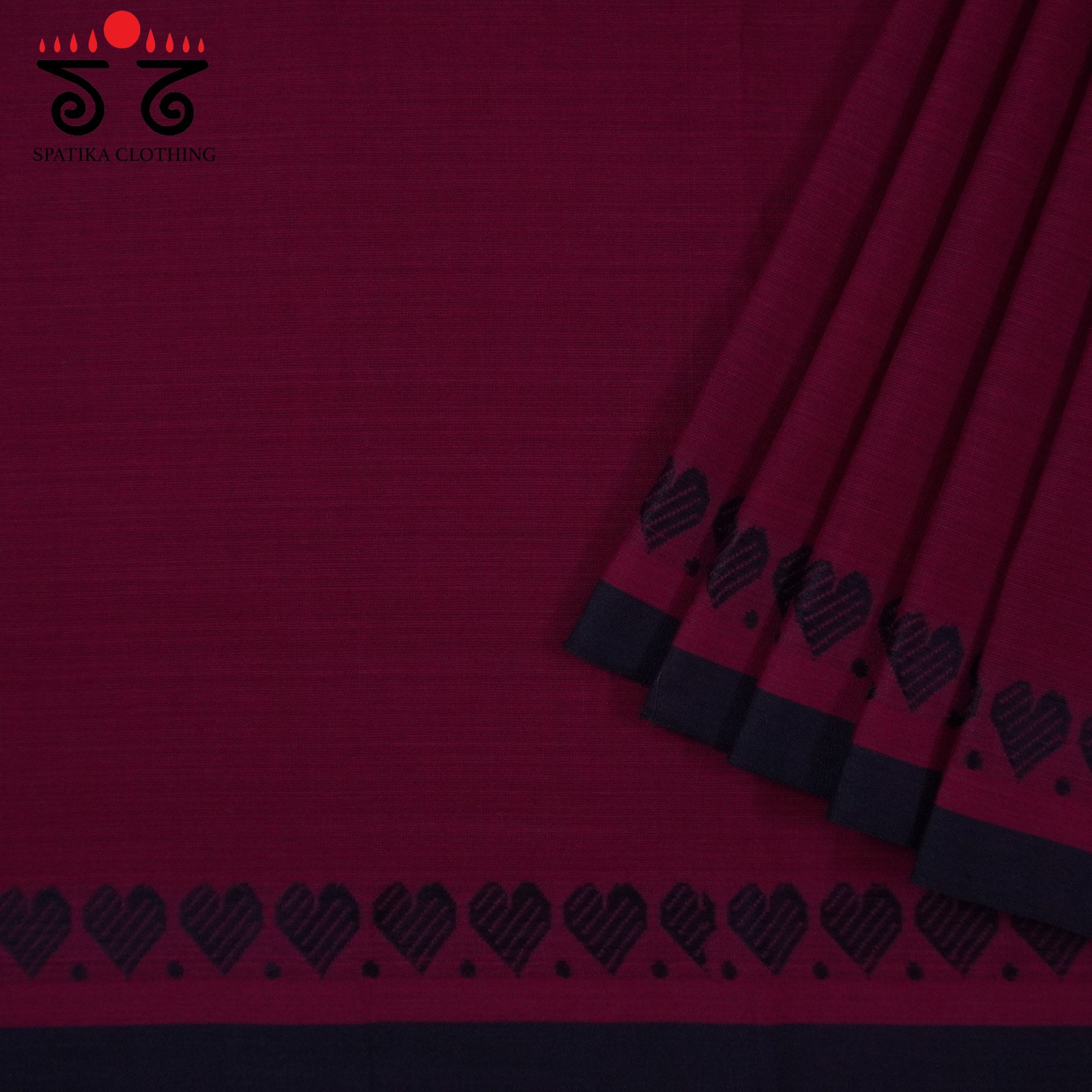 Red Begampur Handwoven Cotton Saree New!