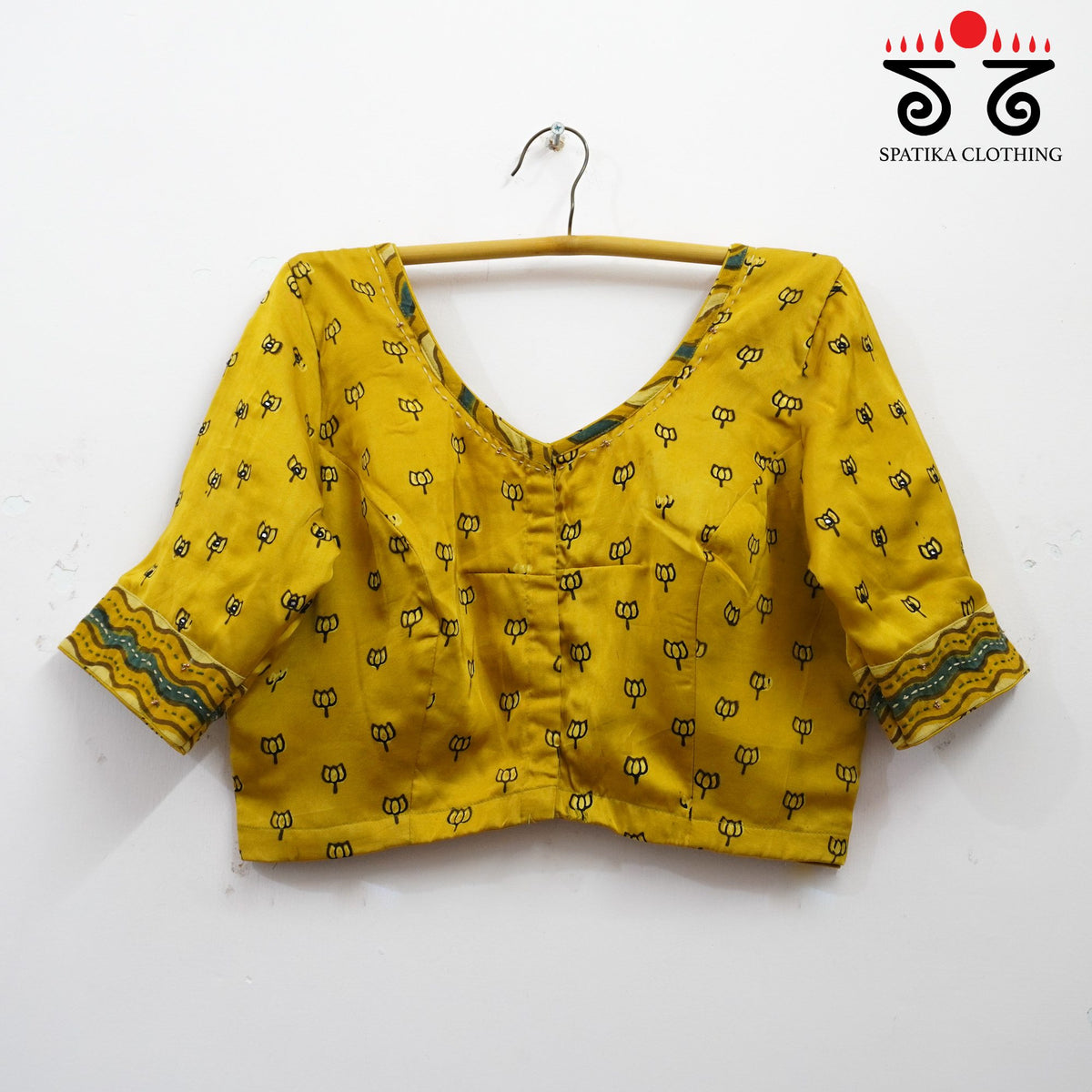 Yellow Lotus - Ajrak Modal Handcrafted Blouse