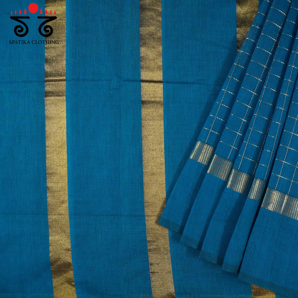 Blue South Cotton Saree