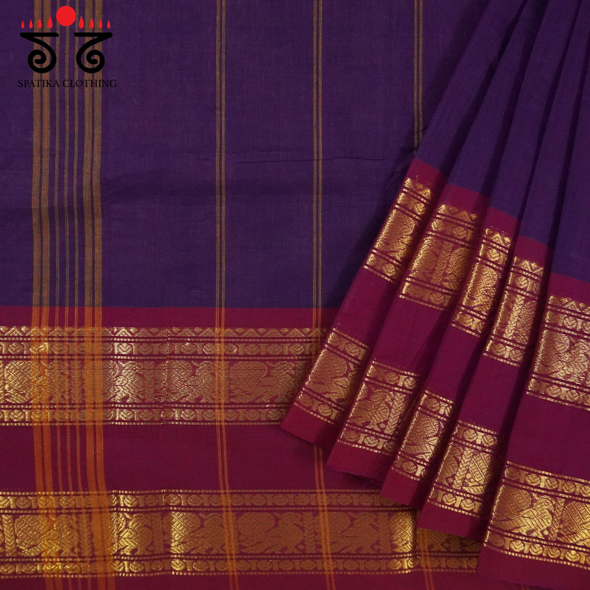Purple South Cotton Saree
