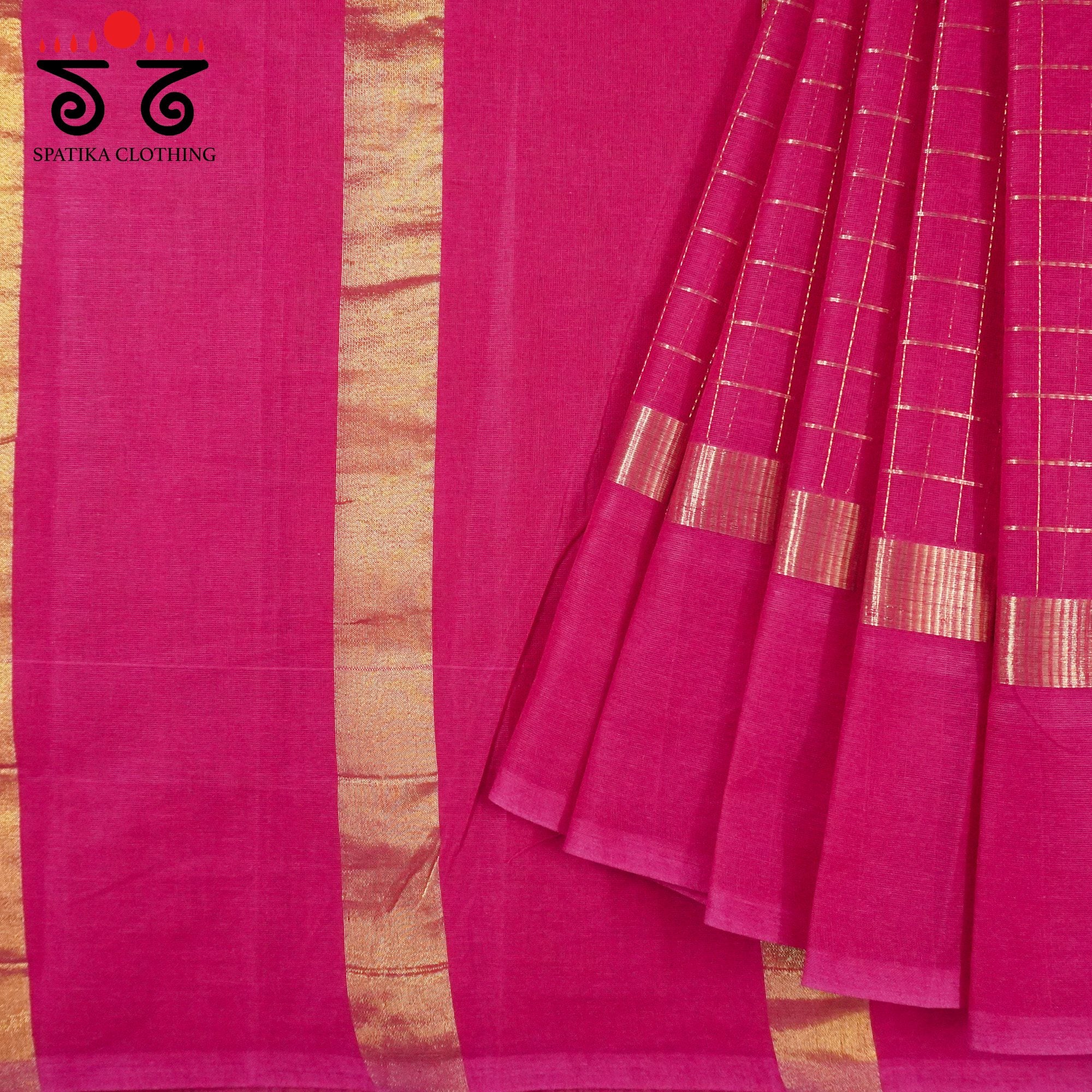 Pink South Cotton Saree