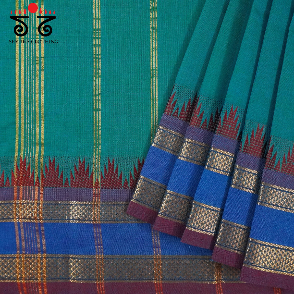 Blue South Cotton Saree