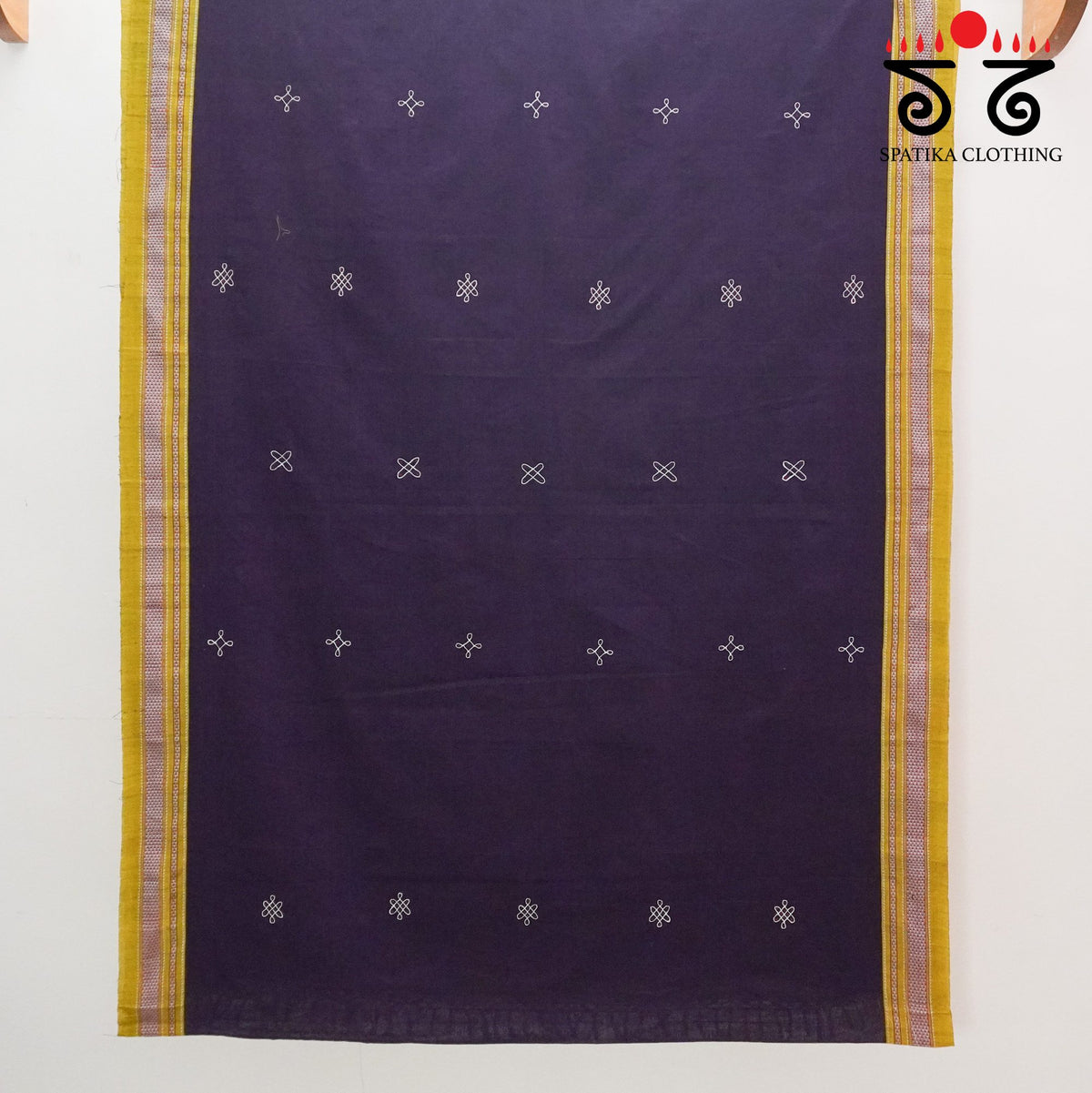 Kolam Embroidery on Ilkal Cotton Saree