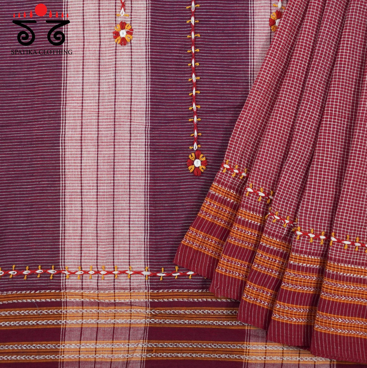 Ilkal Hand Embroidered Cotton Saree