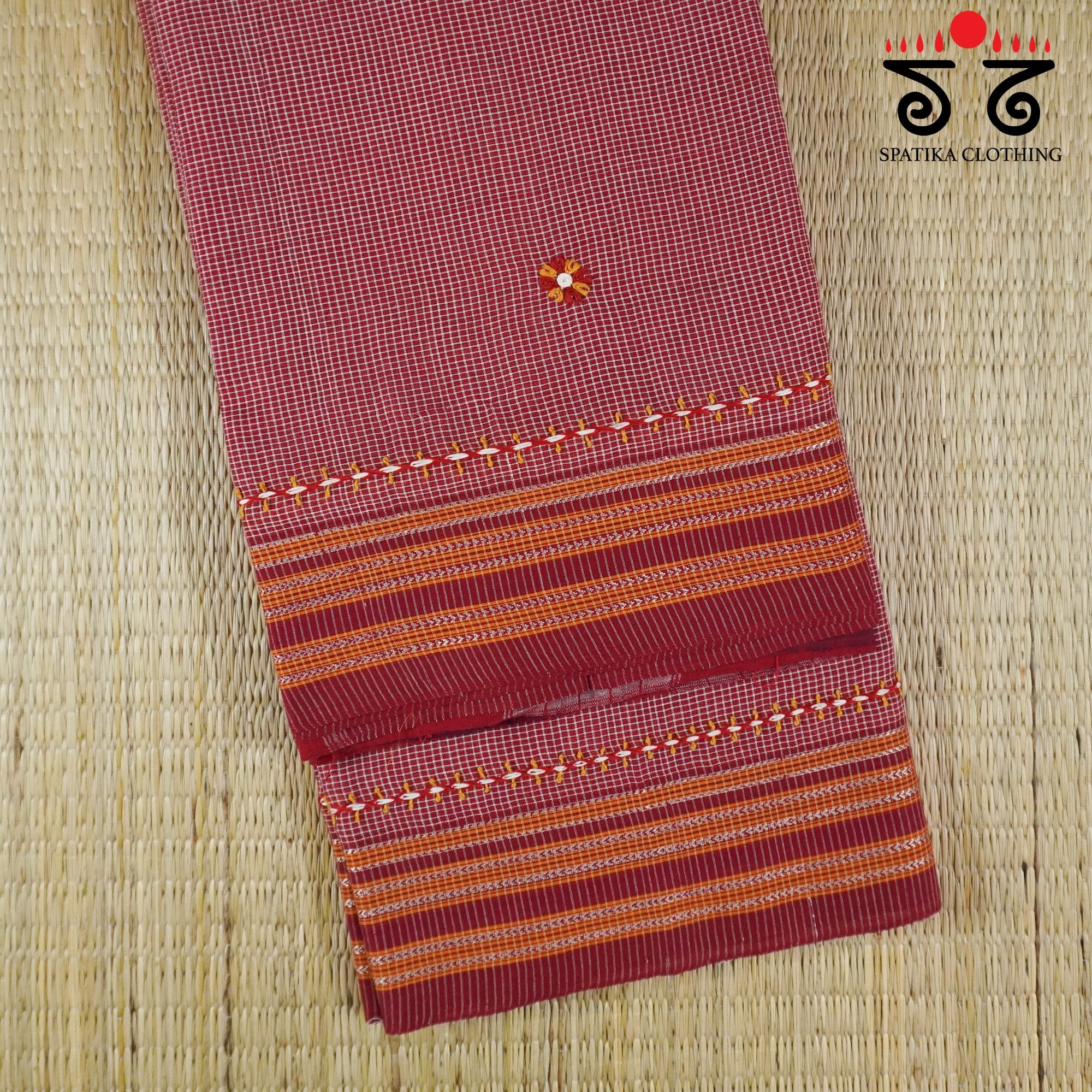 Ilkal Hand Embroidered Cotton Saree