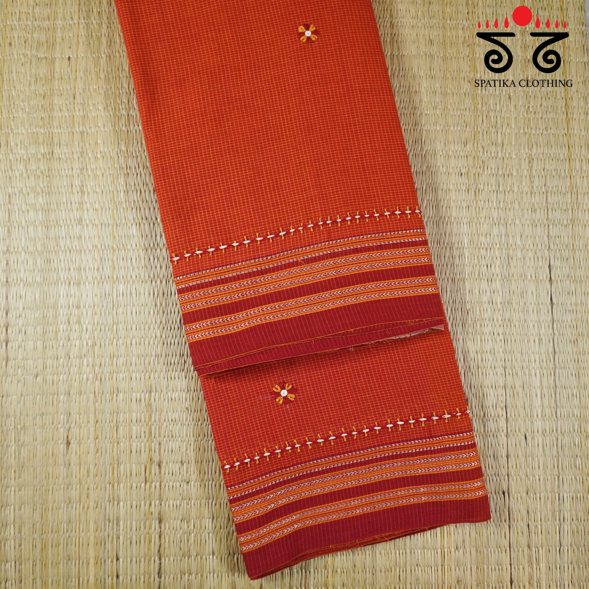 Ilkal Hand Embroidered Cotton Saree