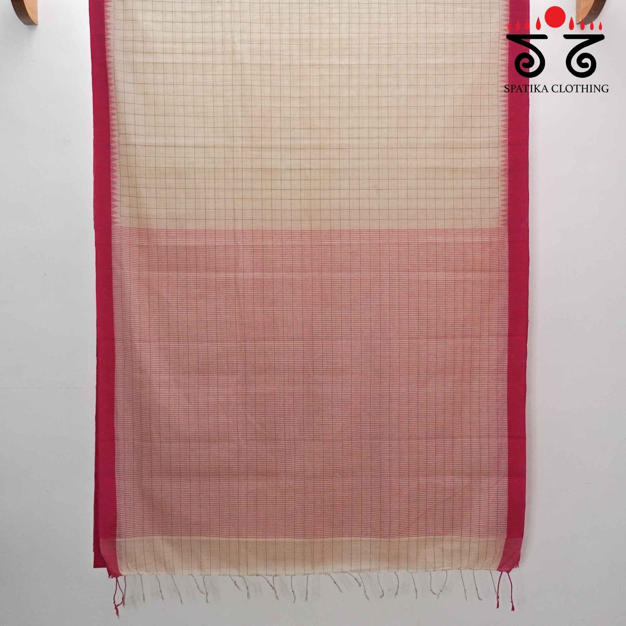 Pink Ponduru Handspun Cotton Saree